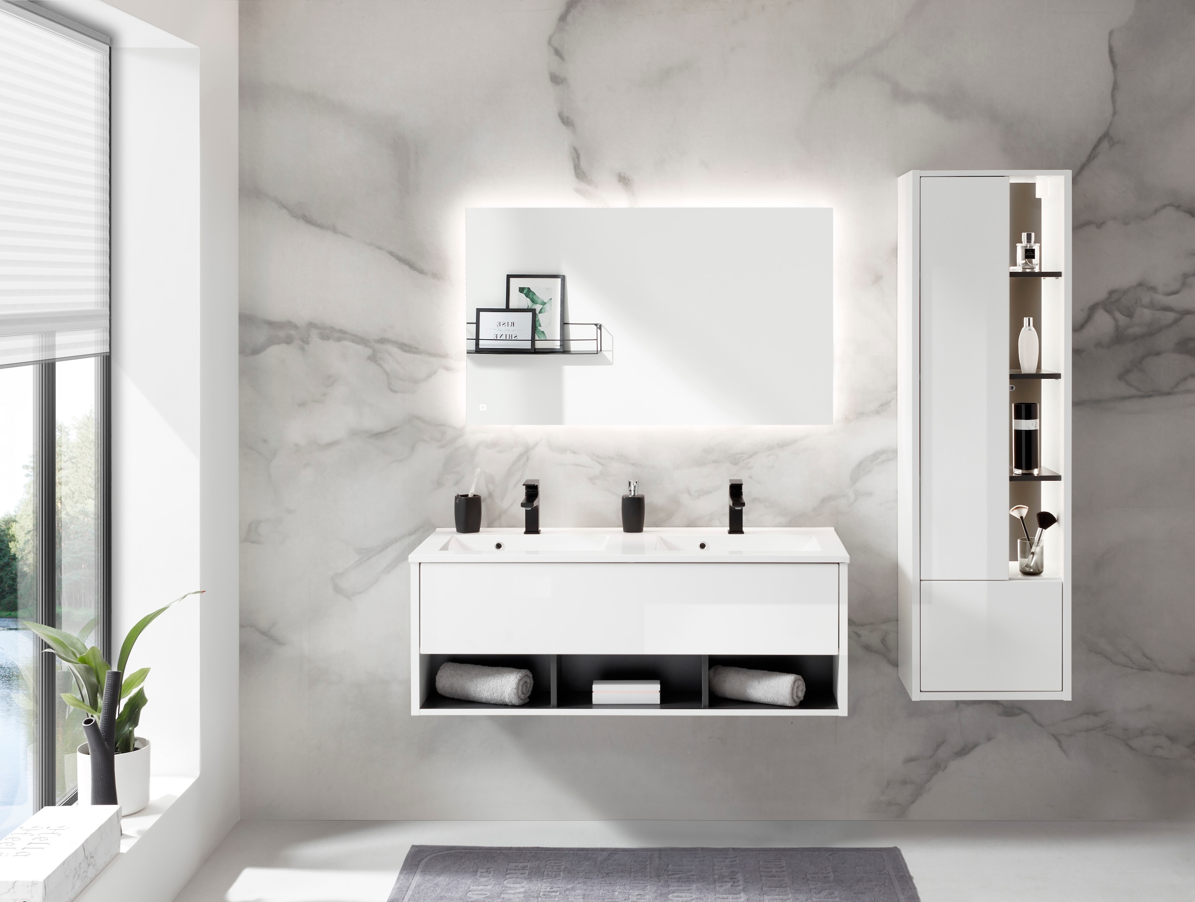 PLACES OF STYLE Badmöbel-Set »Studio Line, Bad im modernen Design, 3-teiliges Badezimmer« 3 Stk. tlg.