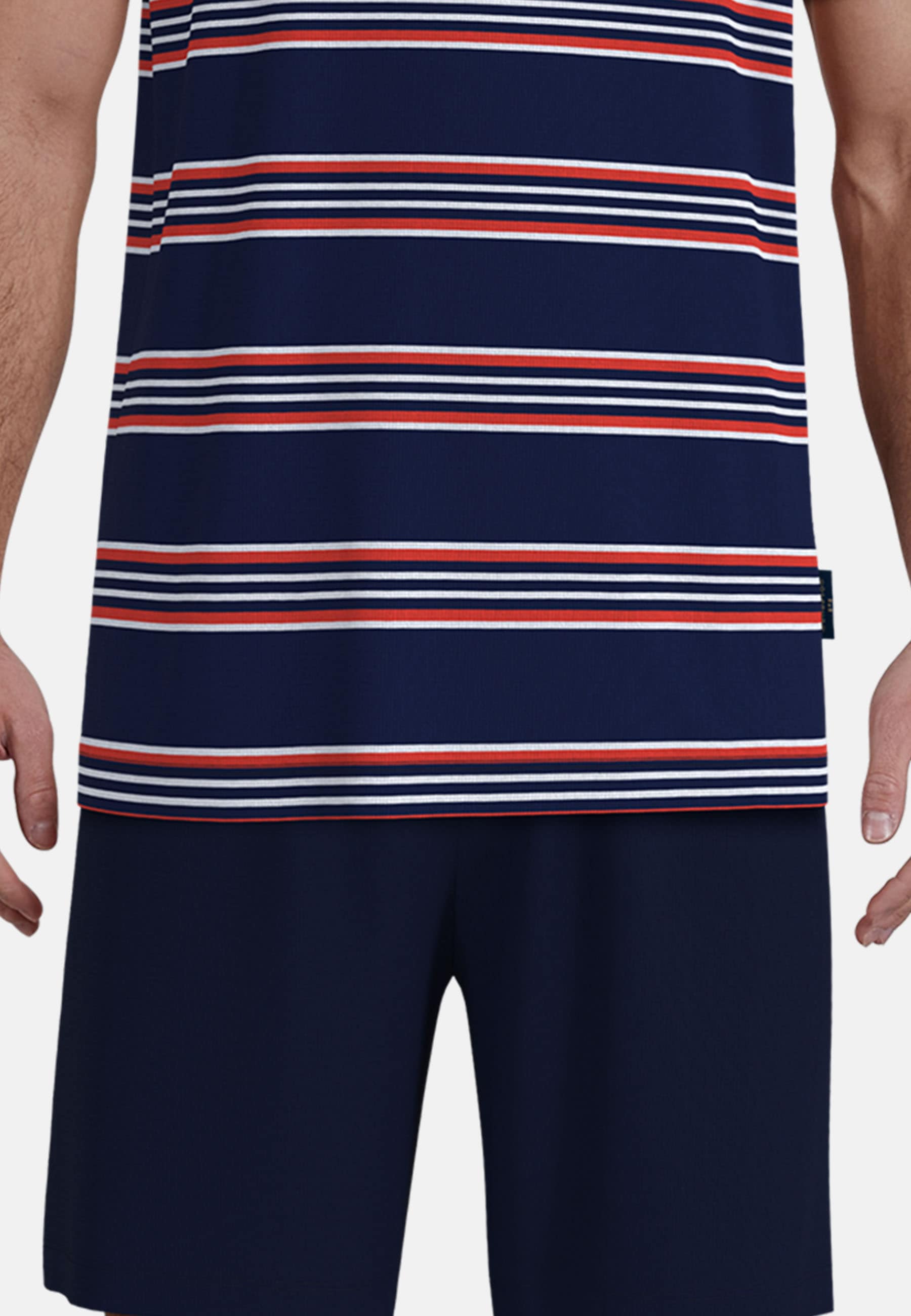 GÖTZBURG Shorty »Glasgow« gestreift, kurz, V-Ausschnitt, mit Gesäßtasche, Baumwollmix