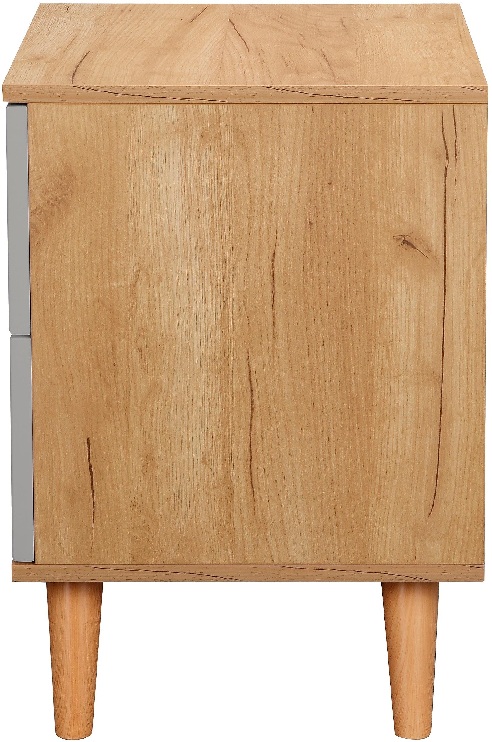 andas Nachtschrank »Lund Nachttisch Beistellschrank Kommode mit Hochglanzfronten«, Nachtkommode mit 2 Schubladen Bestseller im skandinavischem Design