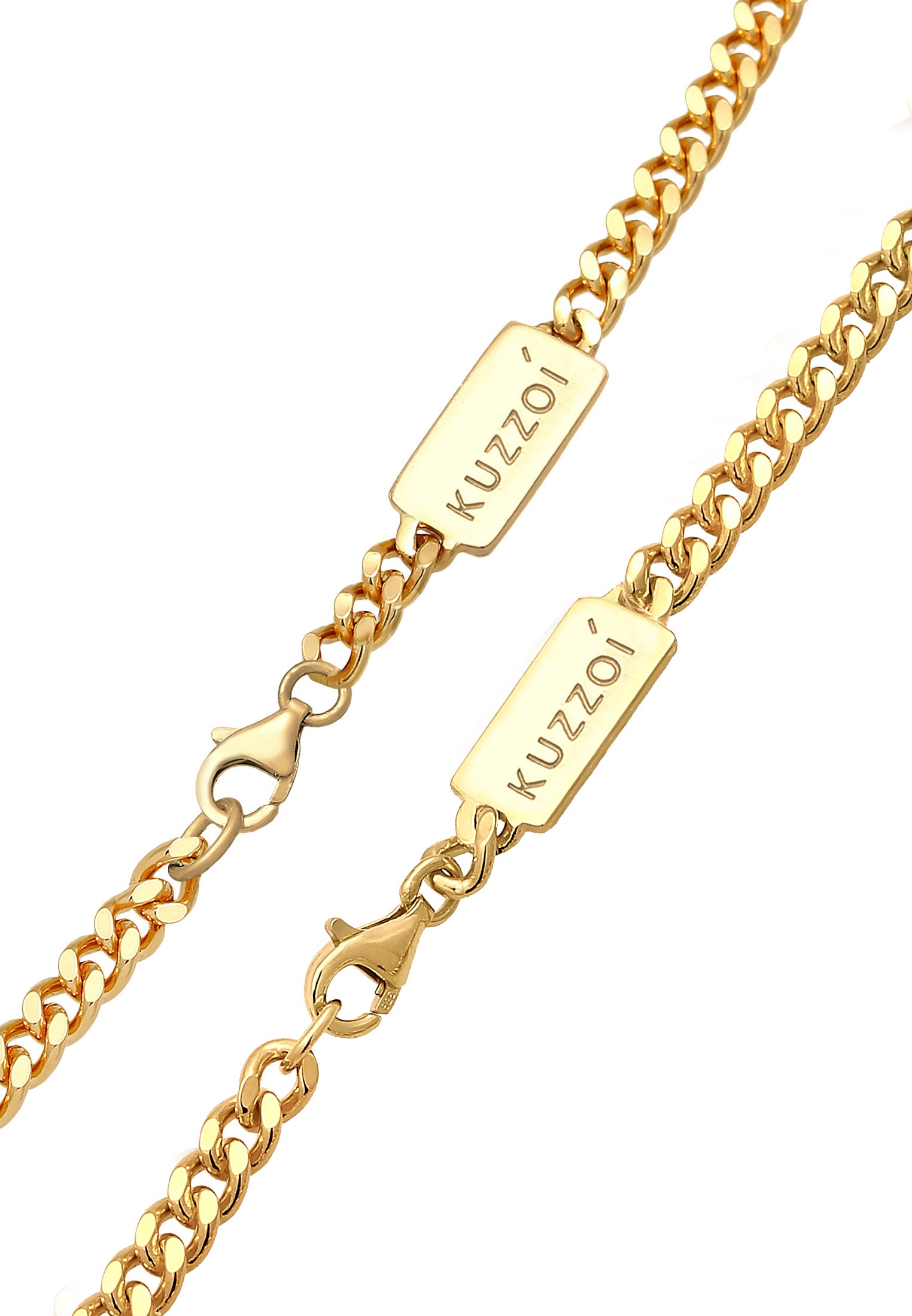 Kuzzoi Ketten und Armband Set »Schmuckset Panzerketten Armband und Kette Basic 925 Silber«
