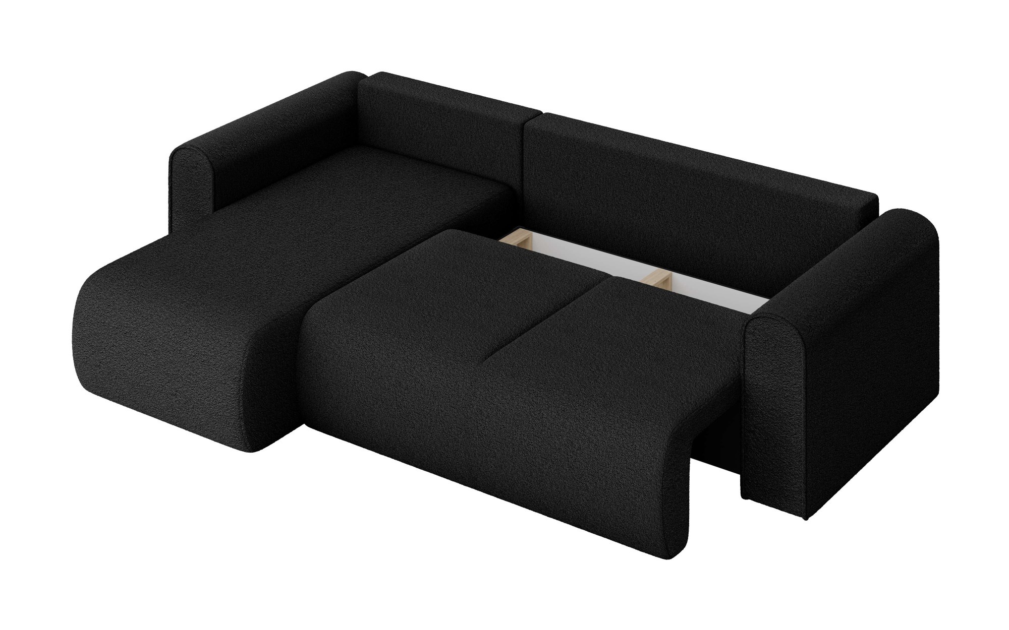 INOSIGN Ecksofa »Zacharia wahlweise Schlafsofa mit Bettkasten, B/T/H 250/166/86 cm«, L-Form mit Wellenunterfederung, Recamiere beidseitig montierbar