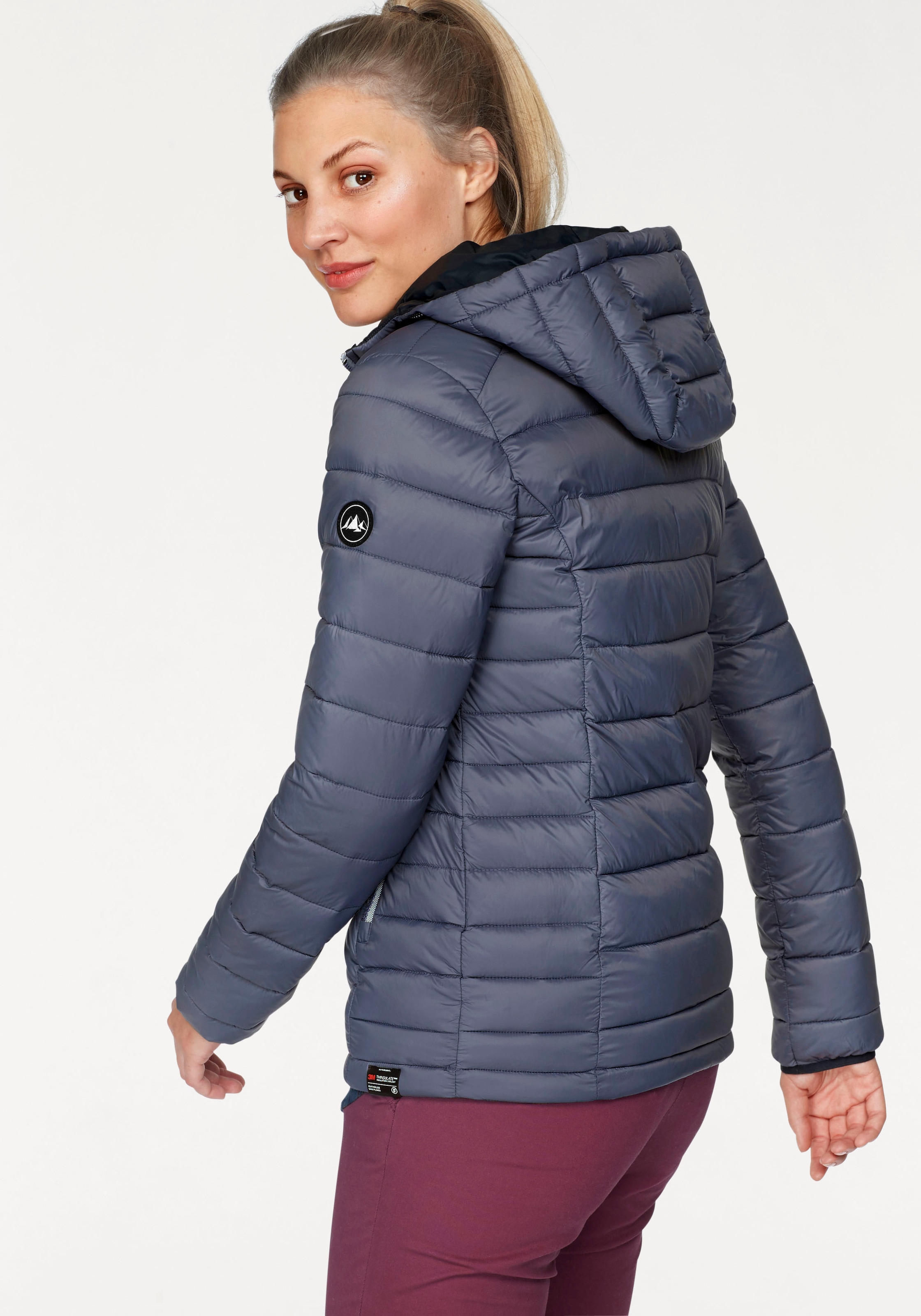 Polarino Steppjacke, mit Kapuze, für kühle Tage, aus leichtem Webmaterial, wasserabweisend