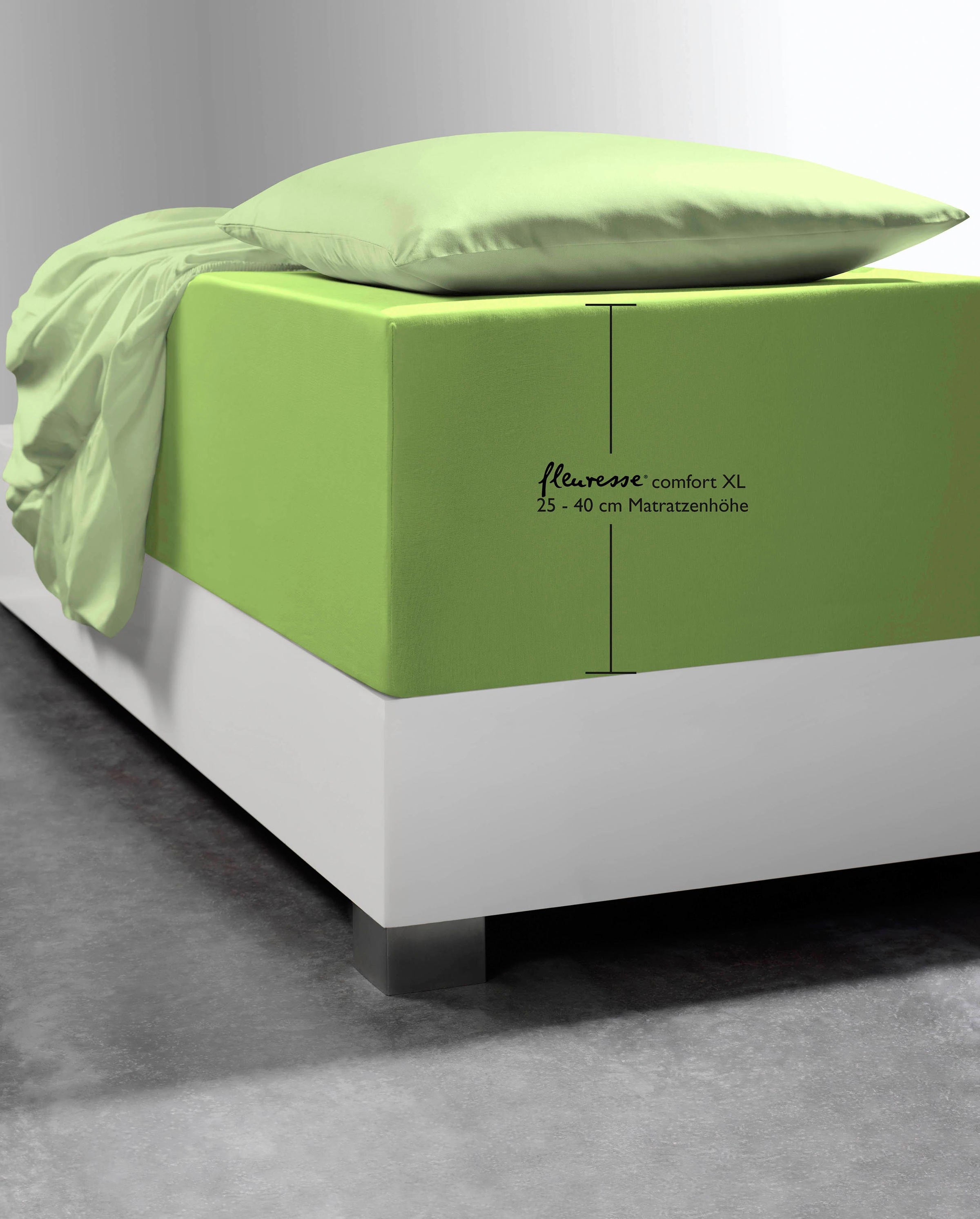 fleuresse Spannbettlaken »Comfort XL« Mako-Jersey, für Matratzen bis 40 cm Höhe, Bettlaken, Spannbetttuch