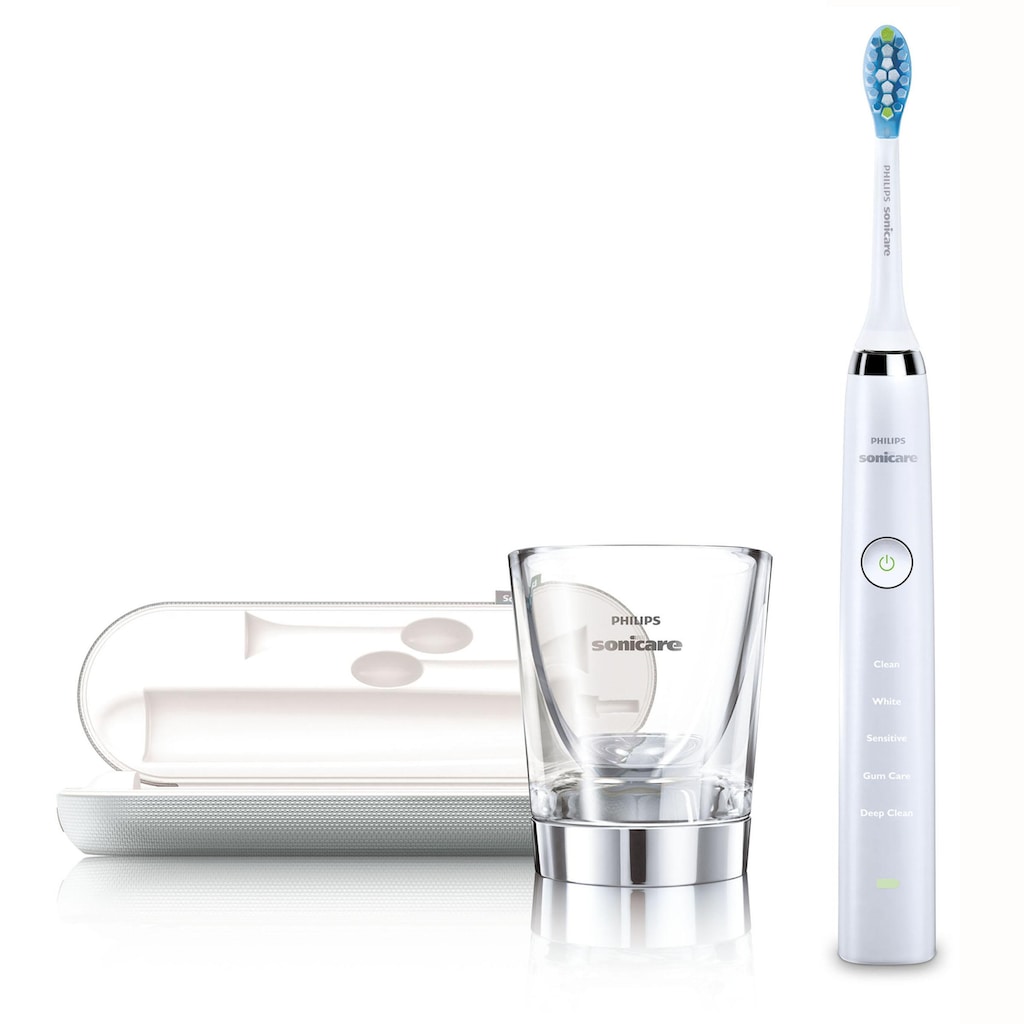 Philips Sonicare Schallzahnbürste »HX9339/89 Diamond Clean Neue Generation«, 1 St. Aufsteckbürsten, inkl. USB-Reise-Ladeetui & Ladeglas