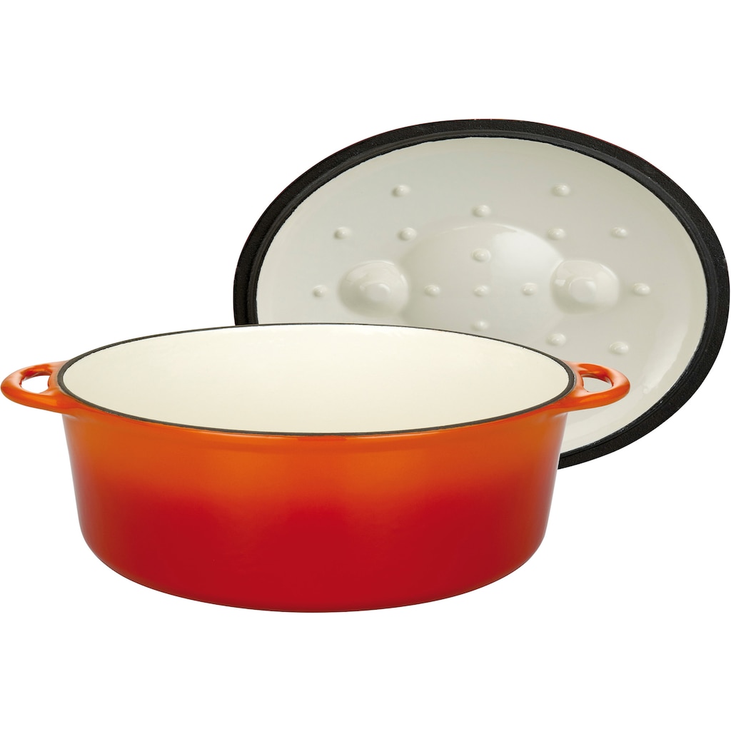 GSW Topf-Set »Orange Shadow«, Gusseisen, (Set, 4 tlg., 1x Kochtopf Ø 24 cm, 1 x Bräter 32x25 cm, je mit Deckel)