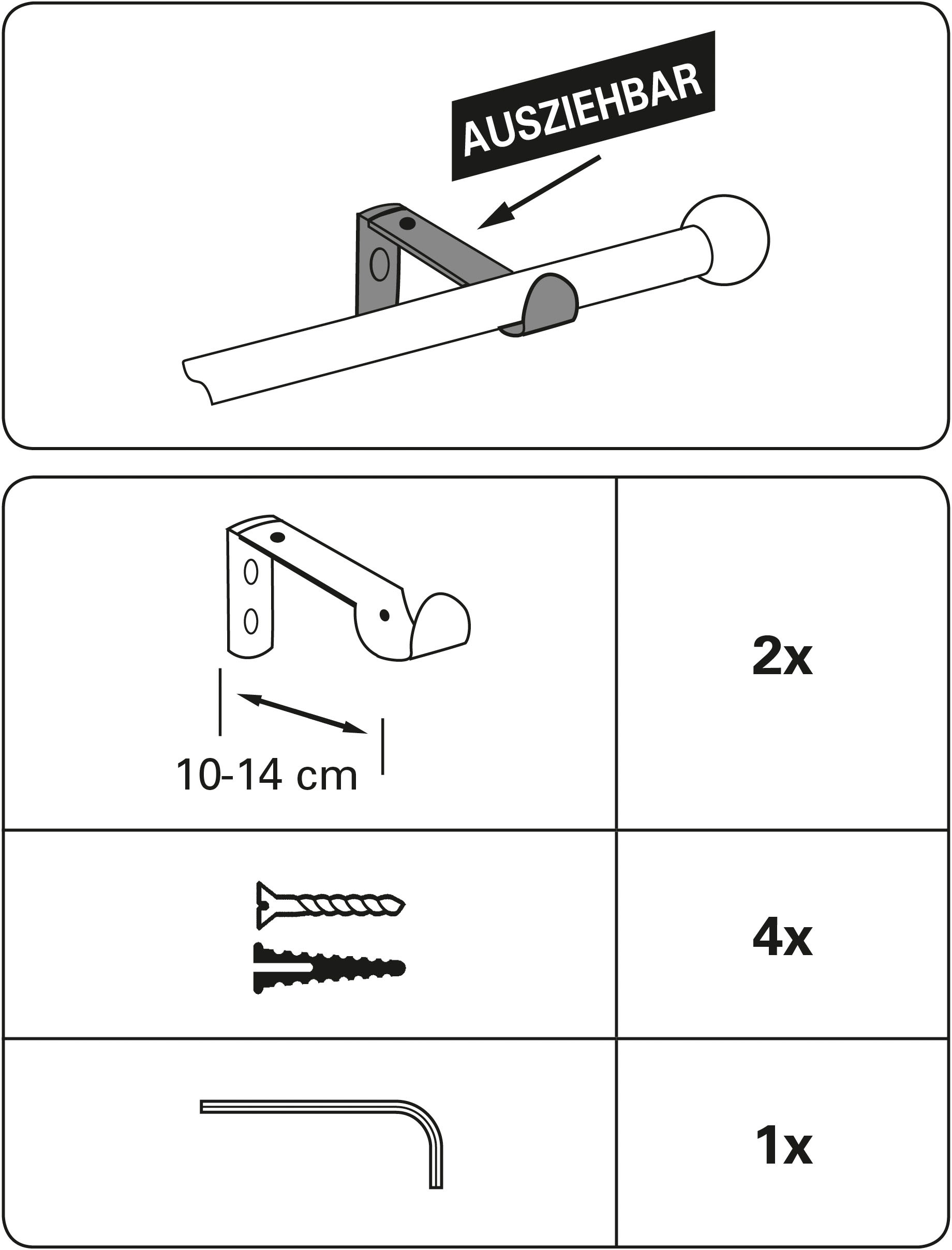 GARDINIA Träger »Memphis« Serie Einzelprogramm Memphis Ø 16 mm