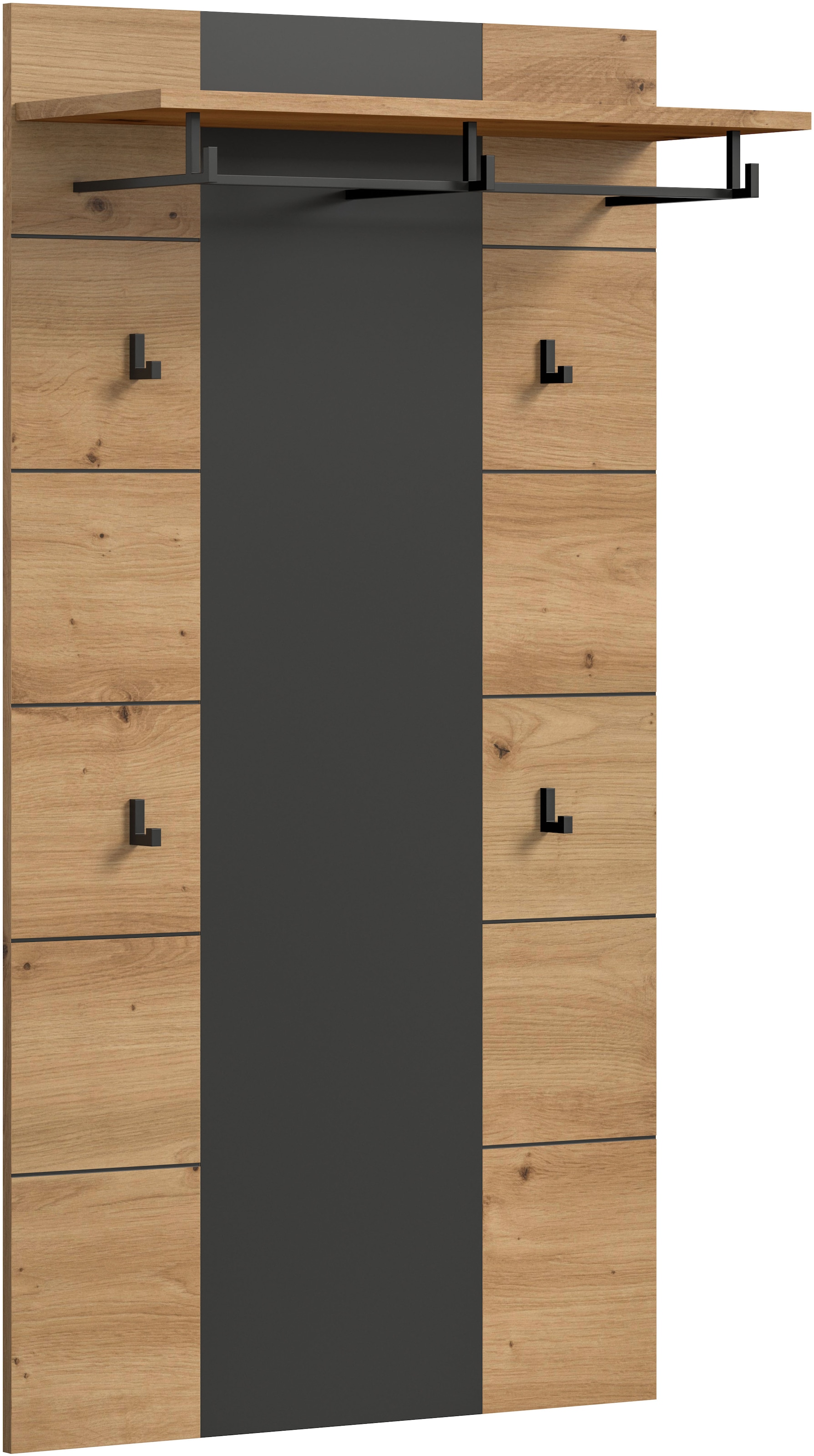 Home affaire Garderobenpaneel »REHAT, TOPSELLER!, Höhe 145 cm, Hutablage, 4 Haken, Garderobenstange« in verschiedenen Farben erhältlich, 1 Stk. tlg. Paneel, Wandboard, Garderobe, Garderobenleiste, Garderobenboard