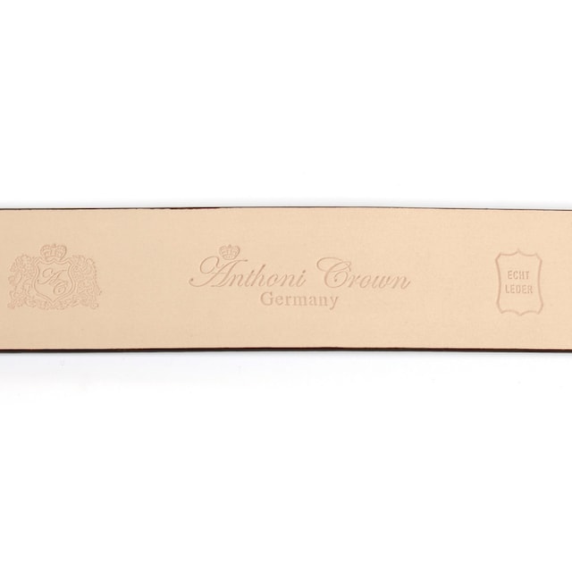 Anthoni Crown Ledergürtel, mit Metall-Logo kaufen | UNIVERSAL
