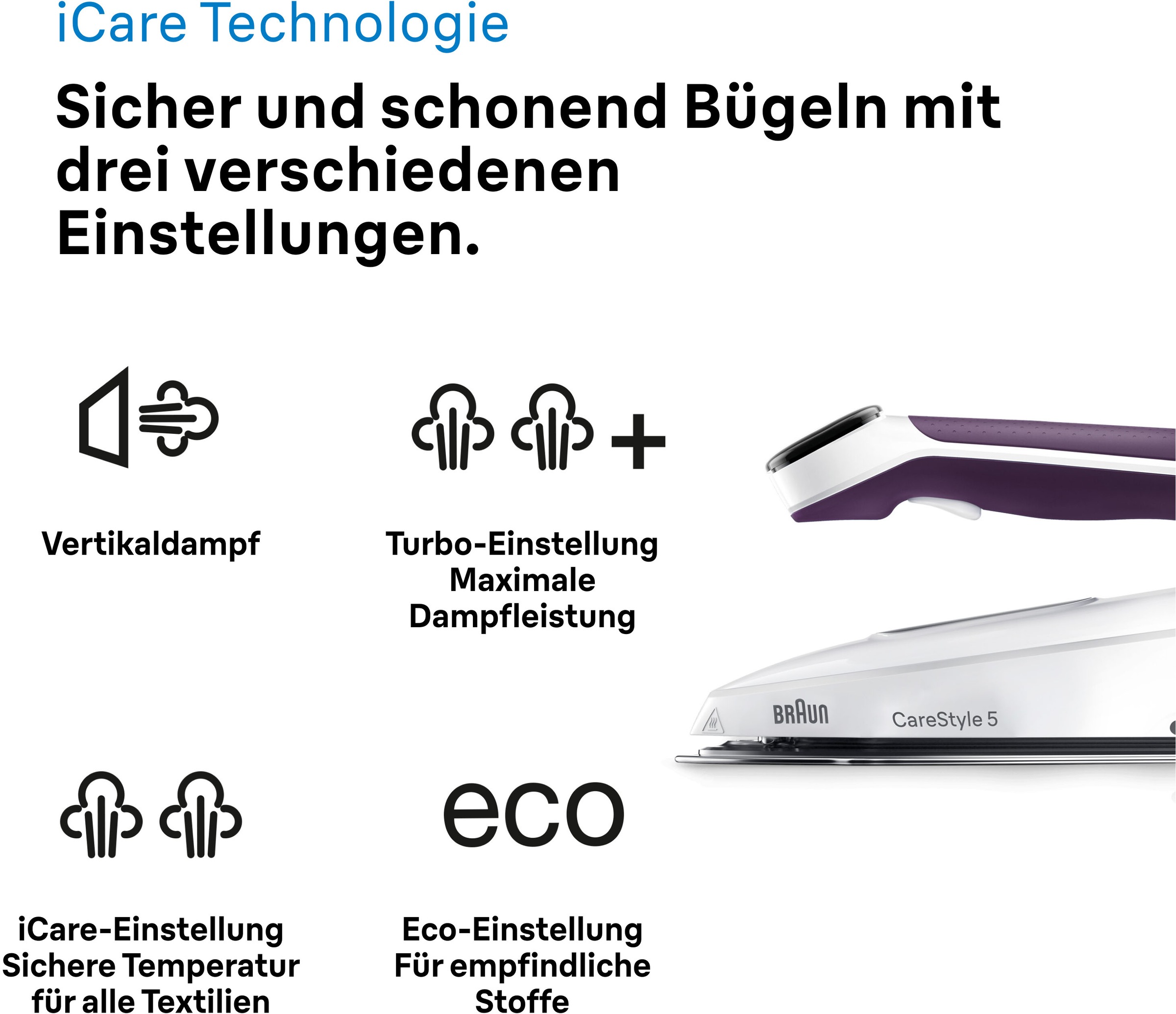 Braun Dampfbügelstation »CareStyle 5 IS 5247 VI«, weiß/violett