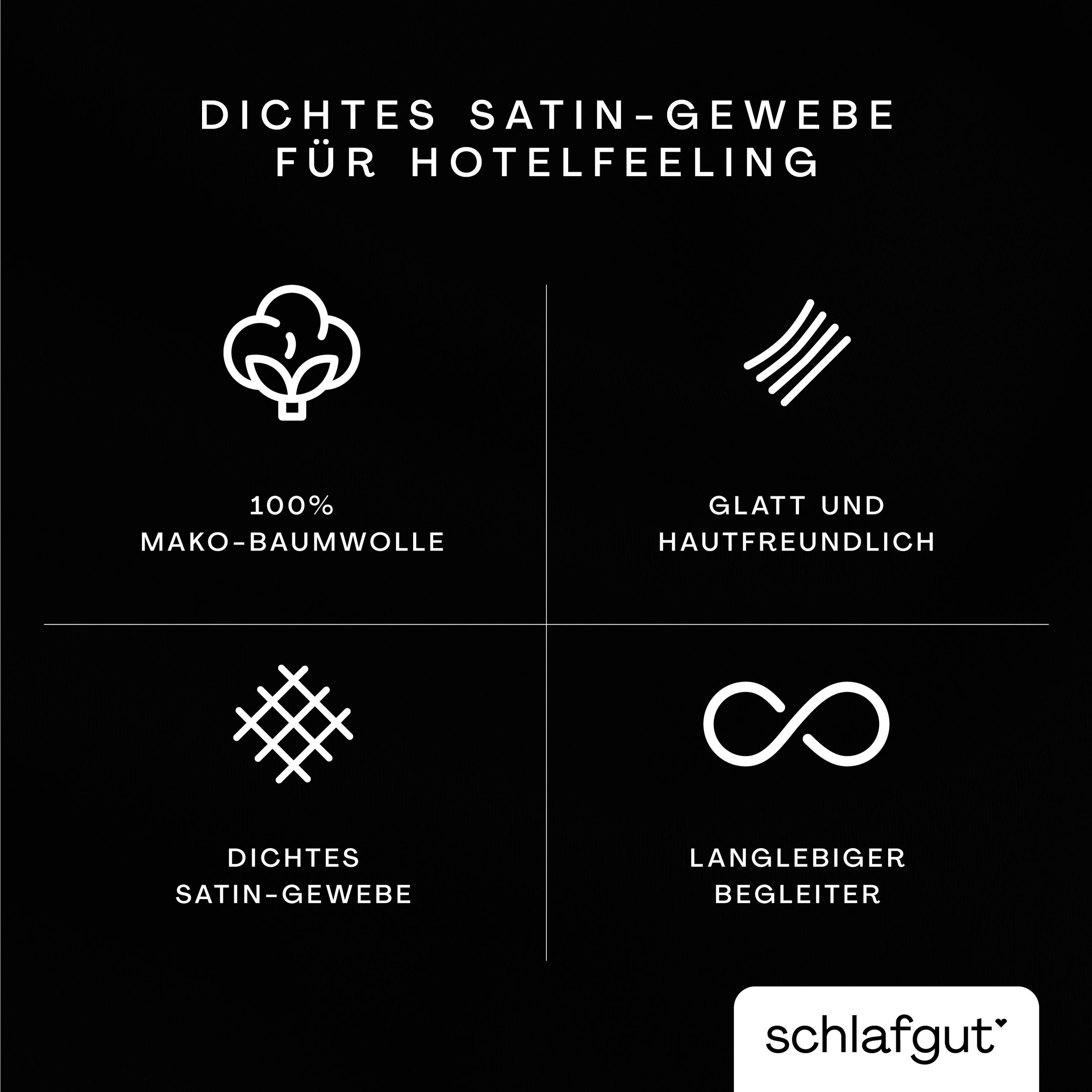 Schlafgut Kissenbezug »Woven Satin aus Mako-Baumwolle, langlebig, pflegeleicht, dicht gewebt« Kissenhülle mit Reißverschluss, passender Bettbezug erhältlich