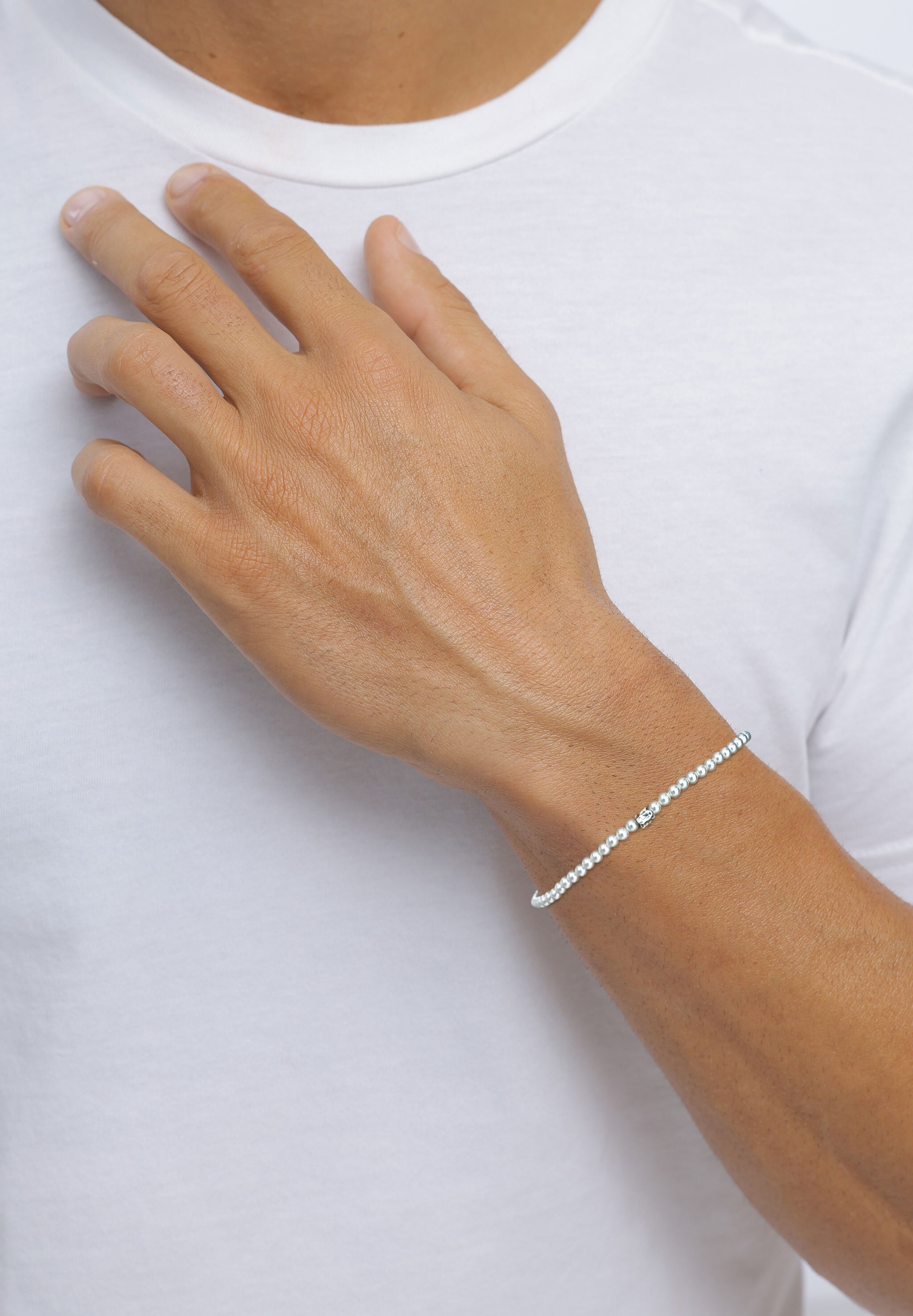 Kuzzoi Armkette »Armband Perlen von Swarovski® Weiß 925 Sterling Silber«