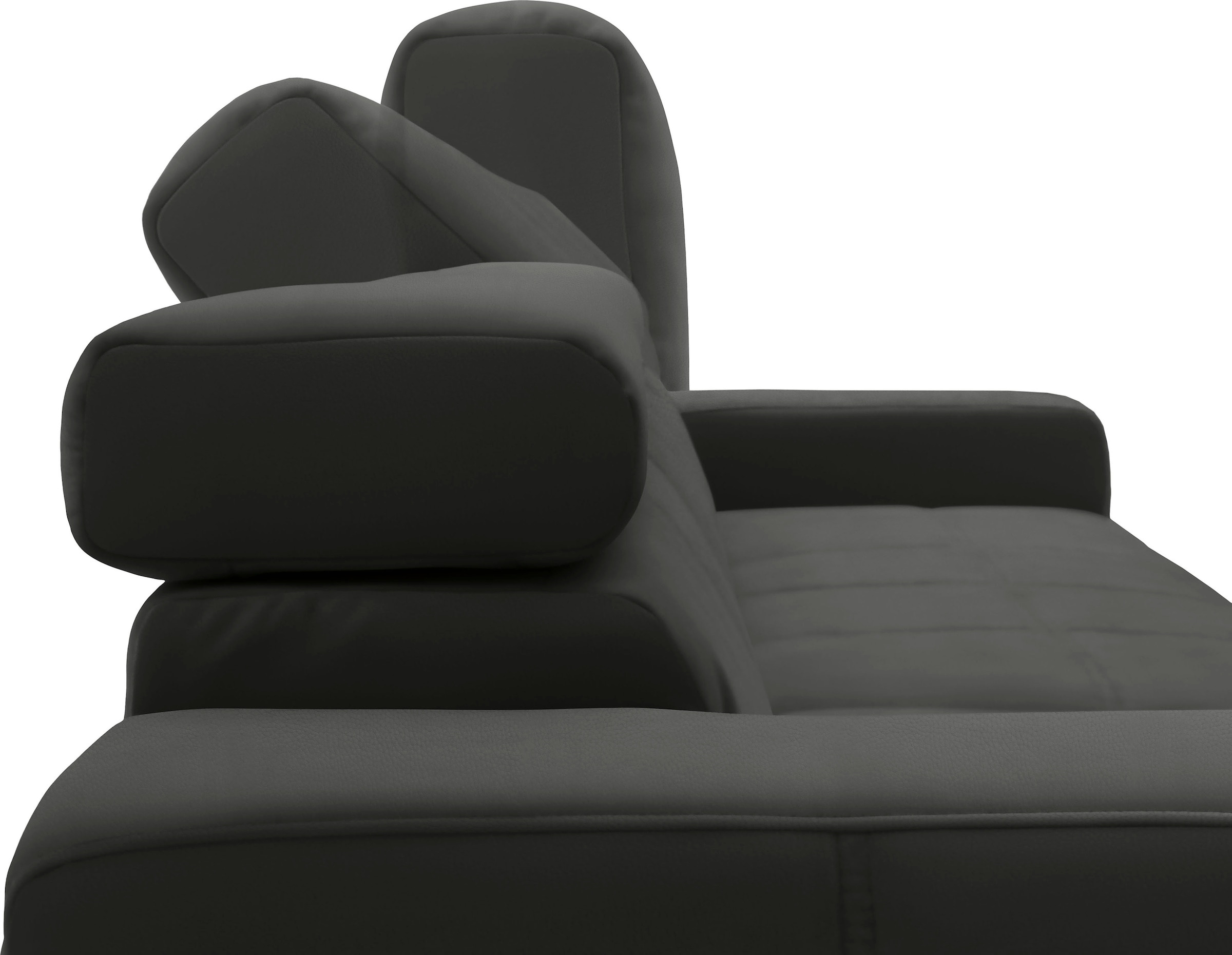 DOMO collection Ecksofa »Brandon Sitzbelastung 140 kg, große Ausführung, B/T/H: 289/177/80 cm«, mit Kopfteilverstellung, wahlweise Sitztiefenverstellung, L-Form