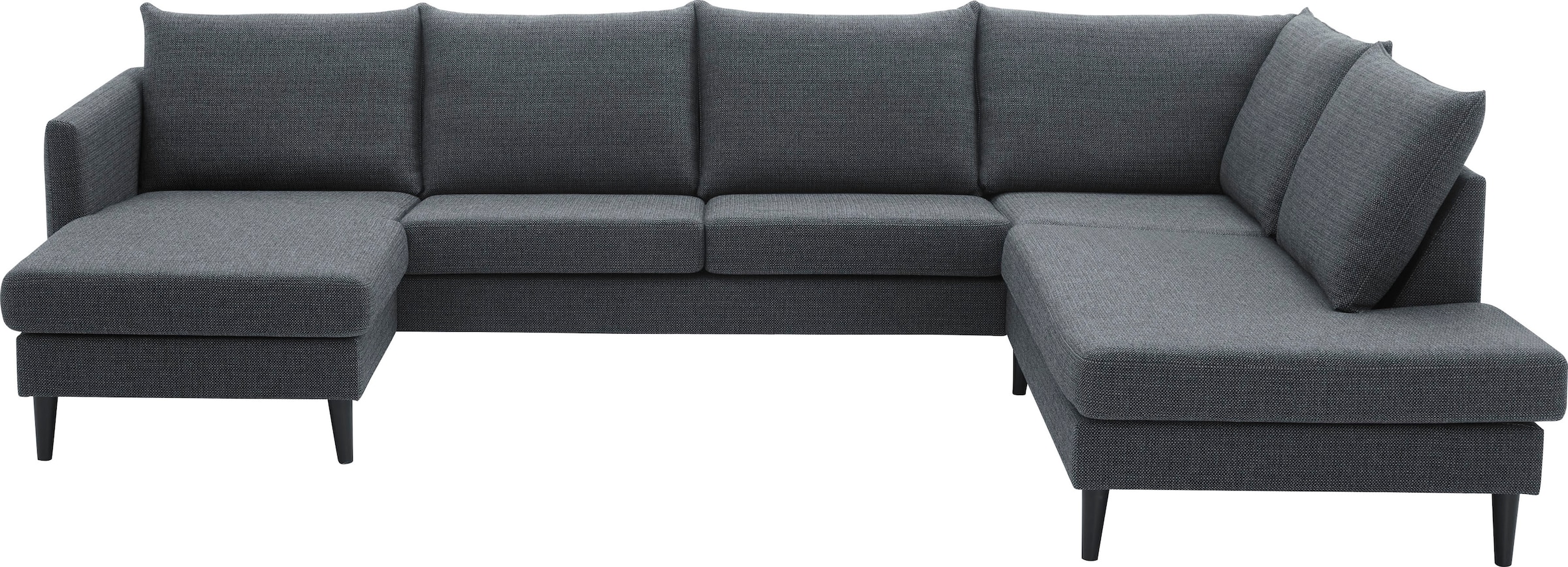 ATLANTIC home collection Wohnlandschaft »Rekvik U-Form«, mit Wellenunterfederung, mit Massivholzfüßen