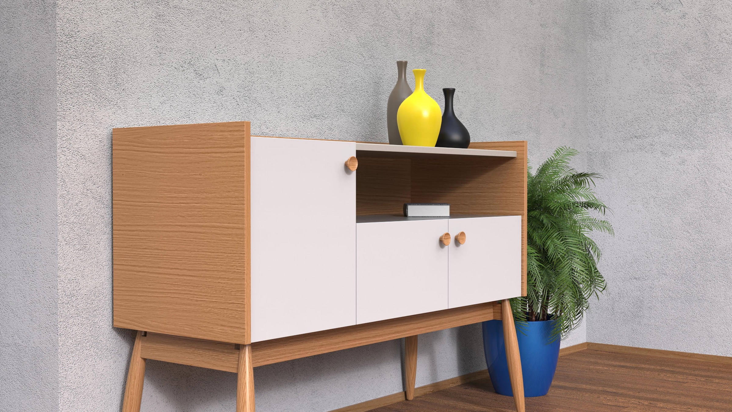 Sideboard, Breite 115 cm, im angesagten skandinavischen Look