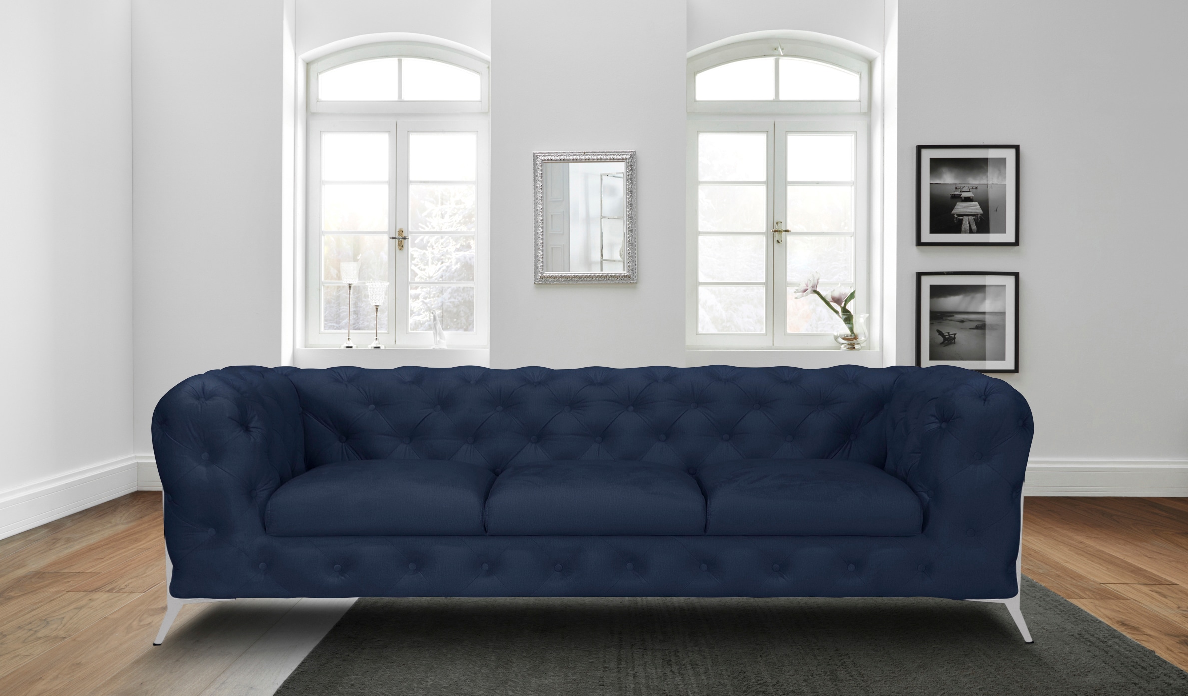 Home affaire Chesterfield-Sofa »Amaury« aufwändige Knopfheftung, moderne Chesterfield Optik, Fußfarbe wählbar