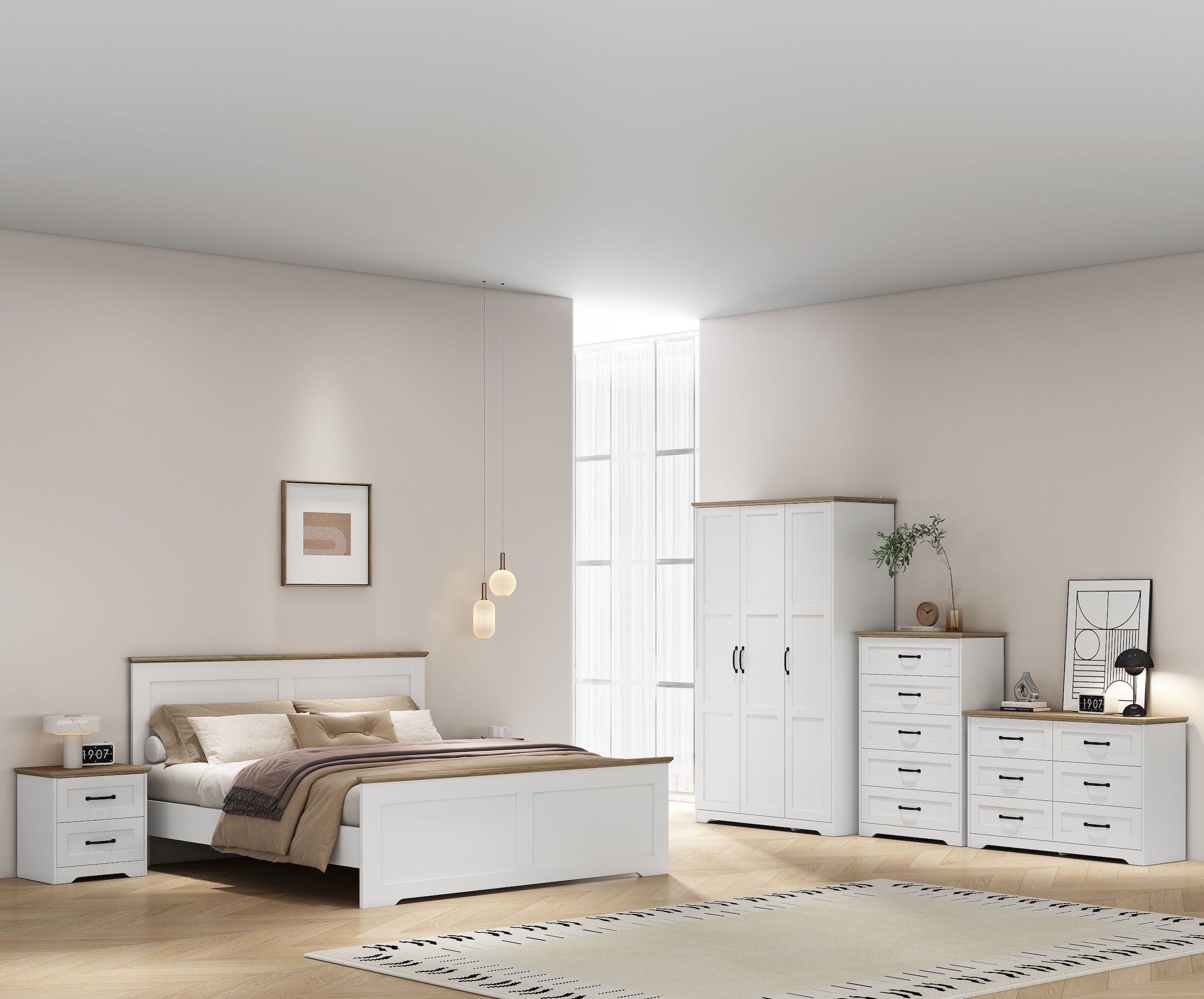 OTTO home Schubkastenkommode »Emmilia Sideboard Schubladenschrank Wäscheschrank im Landhaus Design« Scandi Design mit 6 Schubladen für viel Stauraum im Schlafzimmer,  Schrankkommode in hochwertiger Qualität