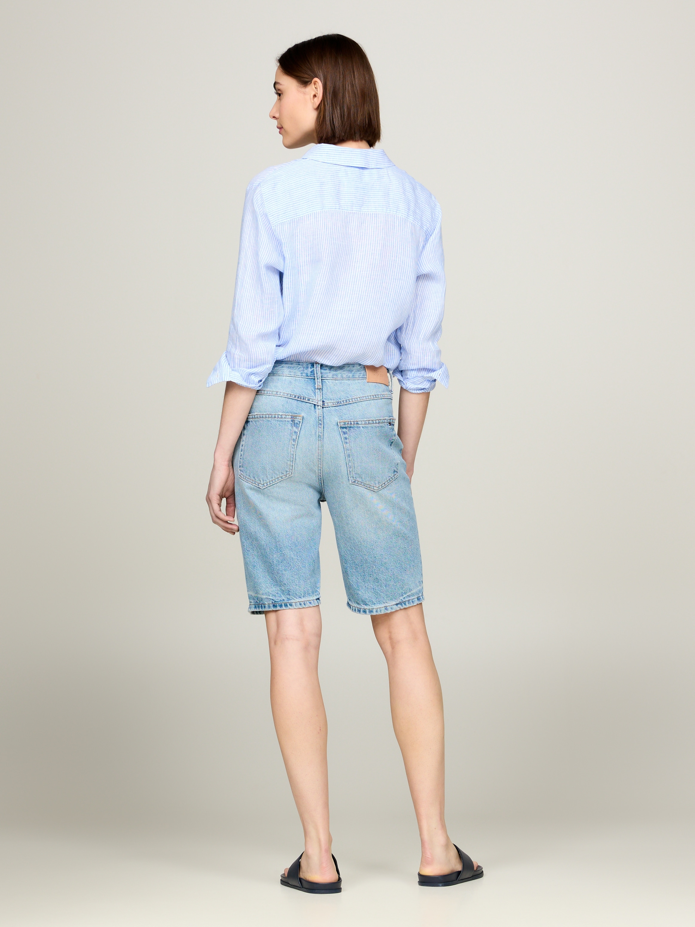 Tommy Hilfiger Shorts »DNM SLIM SHORT HW ASH WRN«, in heller Waschung