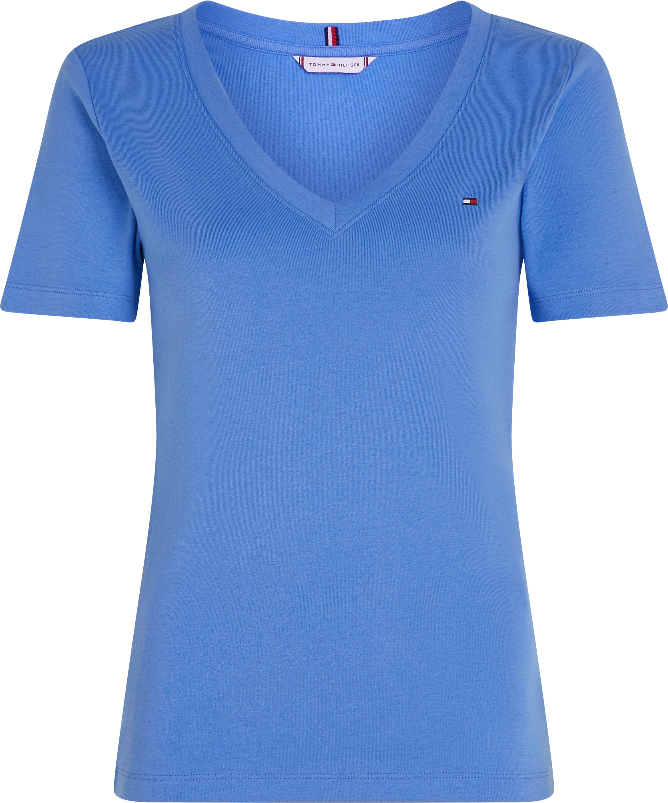 Tommy Hilfiger T-Shirt »SLIM CODY V-NK SS mit V-Ausschnitt und Streifen« Baumwolle, slim fit