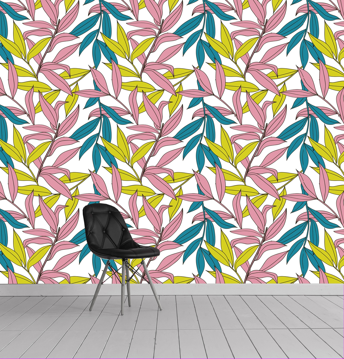 queence Vinyltapete »Archie« Motiv | bedruckt | botanisch | floral | gemustert | natürlich glatt 90x250cm, selbstklebend, kinderleichte Anbringung, , Sticker