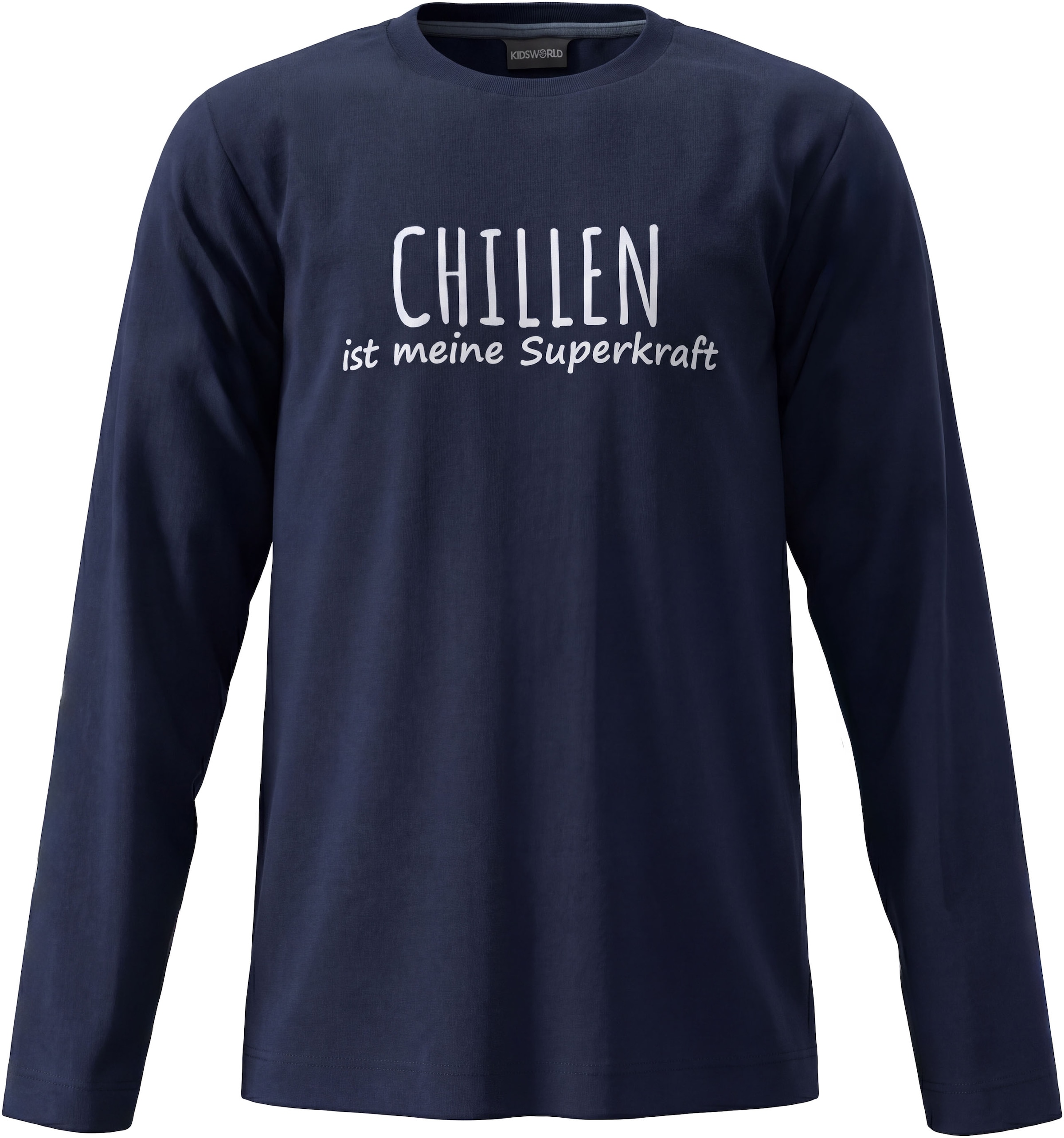 KIDSWORLD Langarmshirt »Sprücheshirt: CHILLEN ist meine Superkraft« Sprücheshirt im modischem Stil