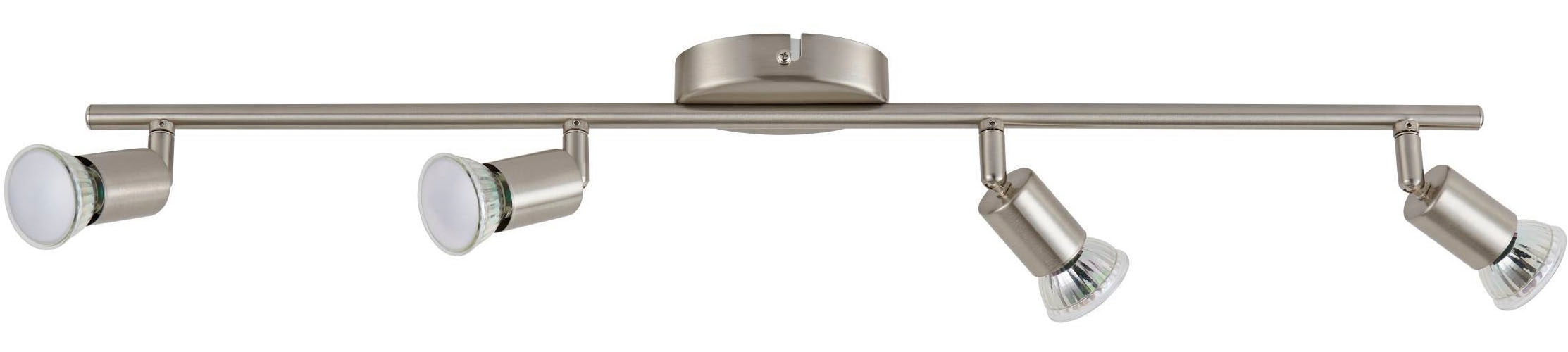 EGLO Deckenleuchte »Buzz-LED Deckenleuchte, Deckenstrahler aus Metall, Küchenlampe, GU10« GU10 1 Stk. Spot - L68,5 x B6,5 cm - nickel-matt - 4X2,8W inkl.