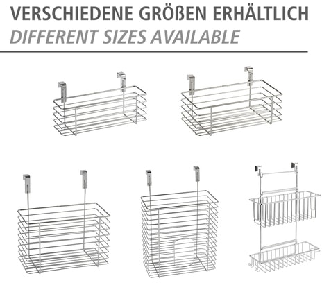 WENKO Einhängekorb, zum Einhängen an Schubladen und Schranktüren, Befestigung ohne Bohren