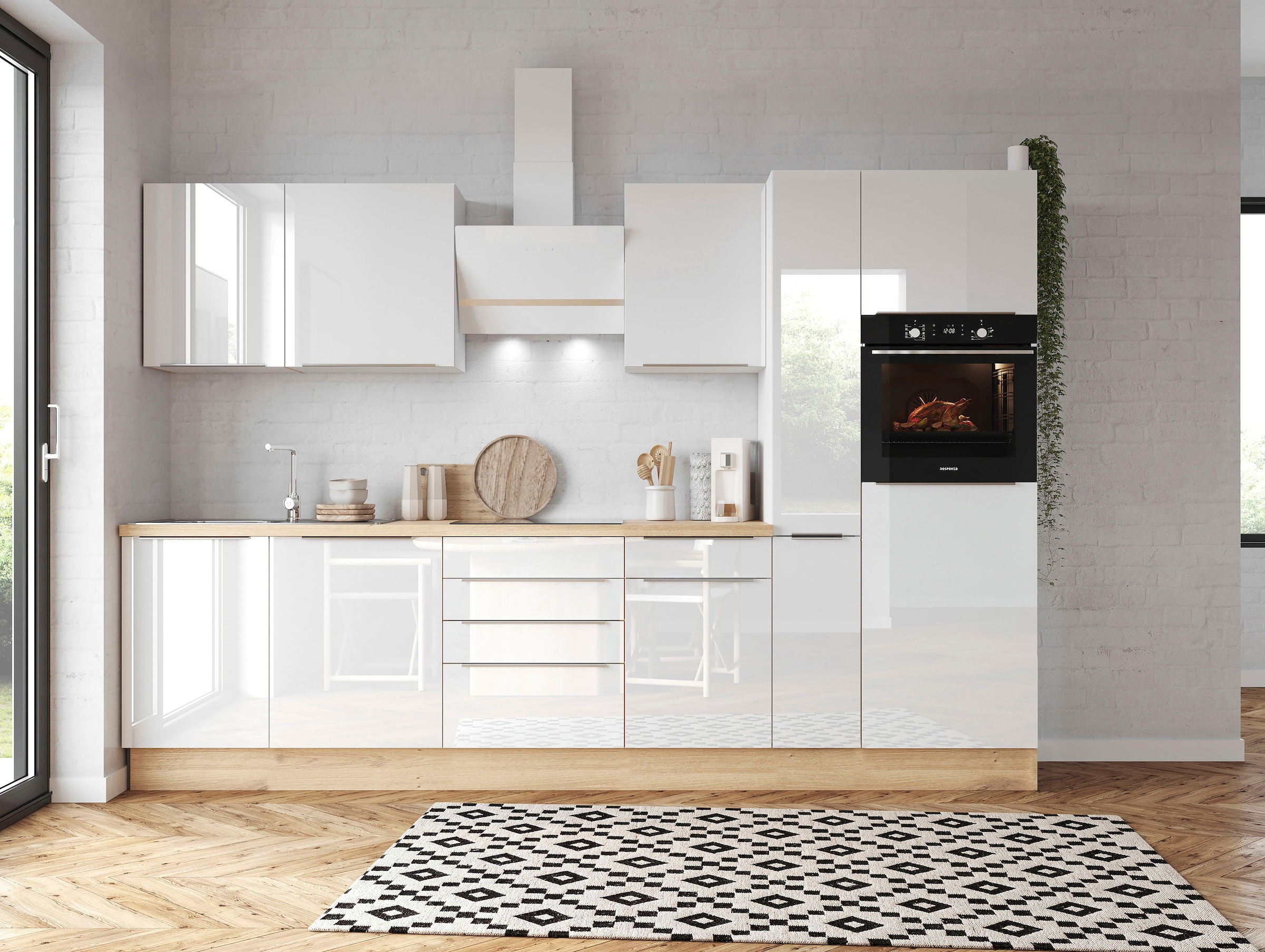 RESPEKTA Küchenzeile »Safado aus der Serie Marleen«, Breite 310 cm, mit Soft -Close auf Raten bestellen | Küchenzeilen mit Geräten