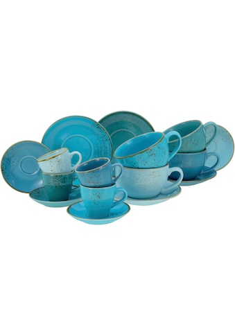 Tasse »Tassen Set NATURE COLLECTION Aqua«, (Set, 16 tlg.), Bistrotassen, 4...