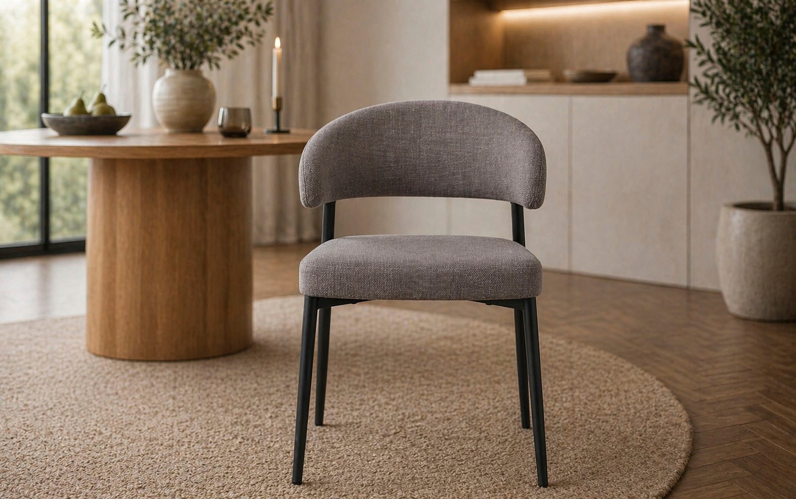 ACTONA GROUP Esszimmerstuhl »Edina 2er Set, Stoff - bequem & stilvoll, mehrere Farben, moderne« () Gepolstert, weicher Bezug & hoher Sitzkomfort, schwarze Stahlbeine