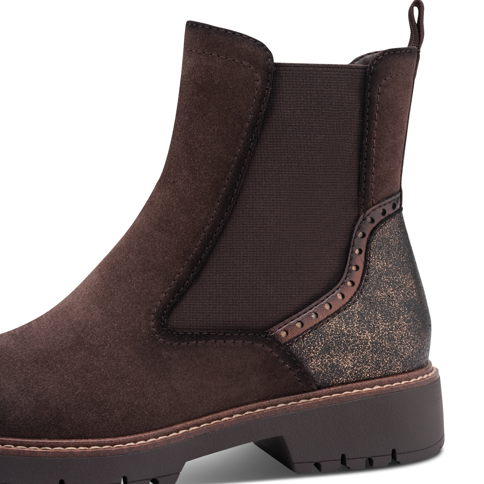 Tamaris Chelseaboots  , Blockabsatz, Stiefelette mit Kontrast-Rahmennaht