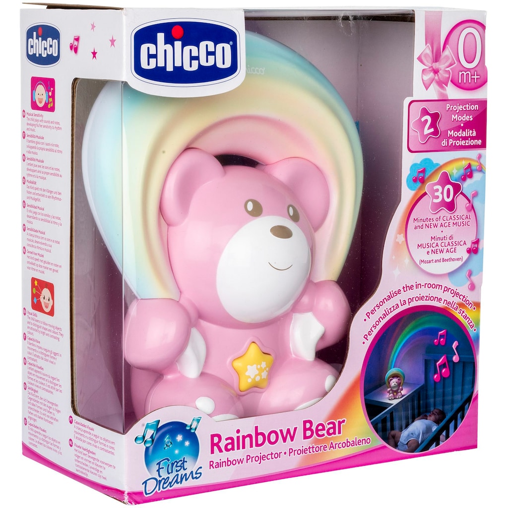 Chicco Nachtlicht »Regenbogenprojektor Bär, Rosa«, mit Melodien