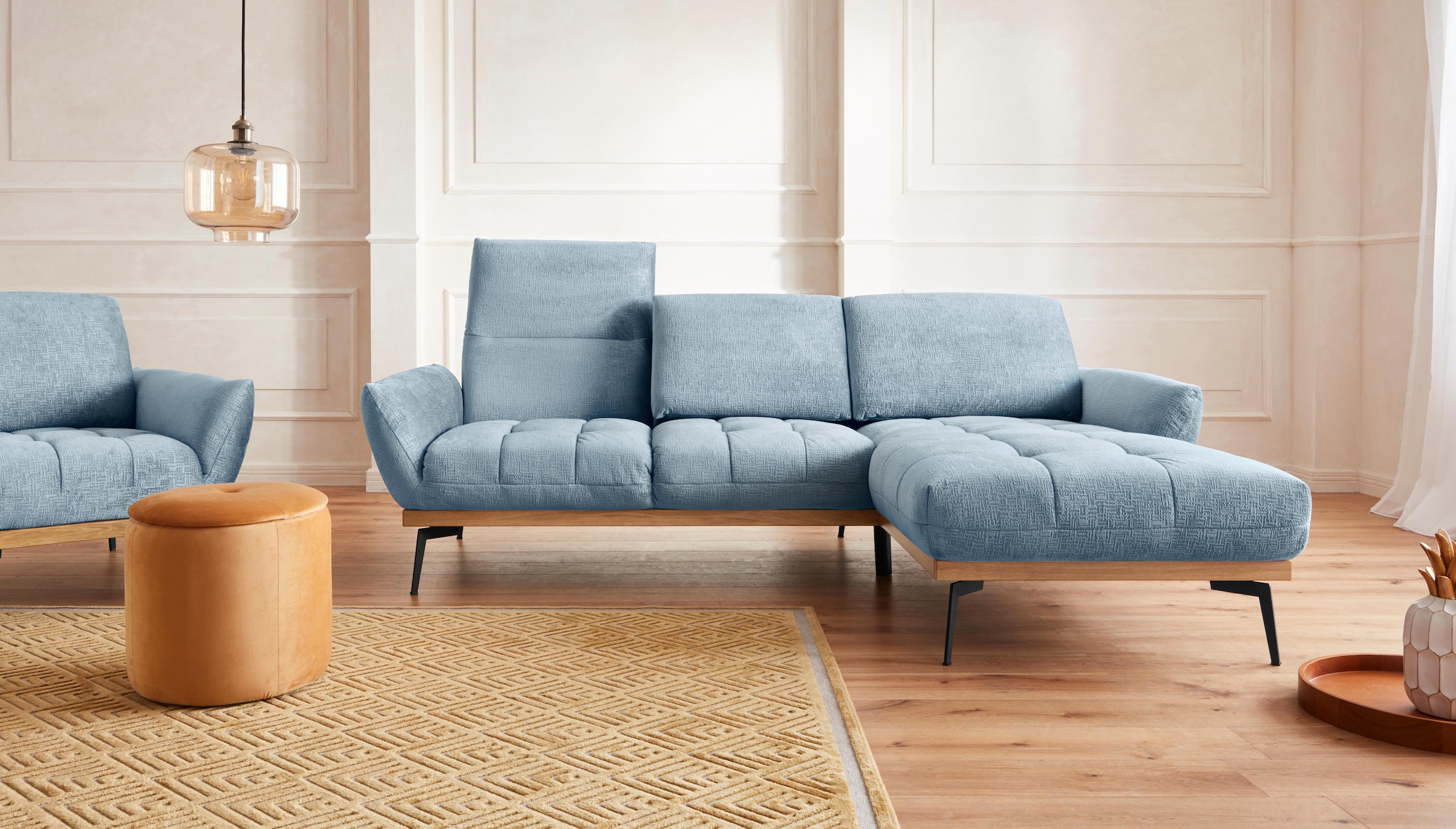 Guido Maria Kretschmer Home&Living Ecksofa »Palíc, inkl. Rückenverstellung, bequem, elegant, Breite 245cm, L-Form«