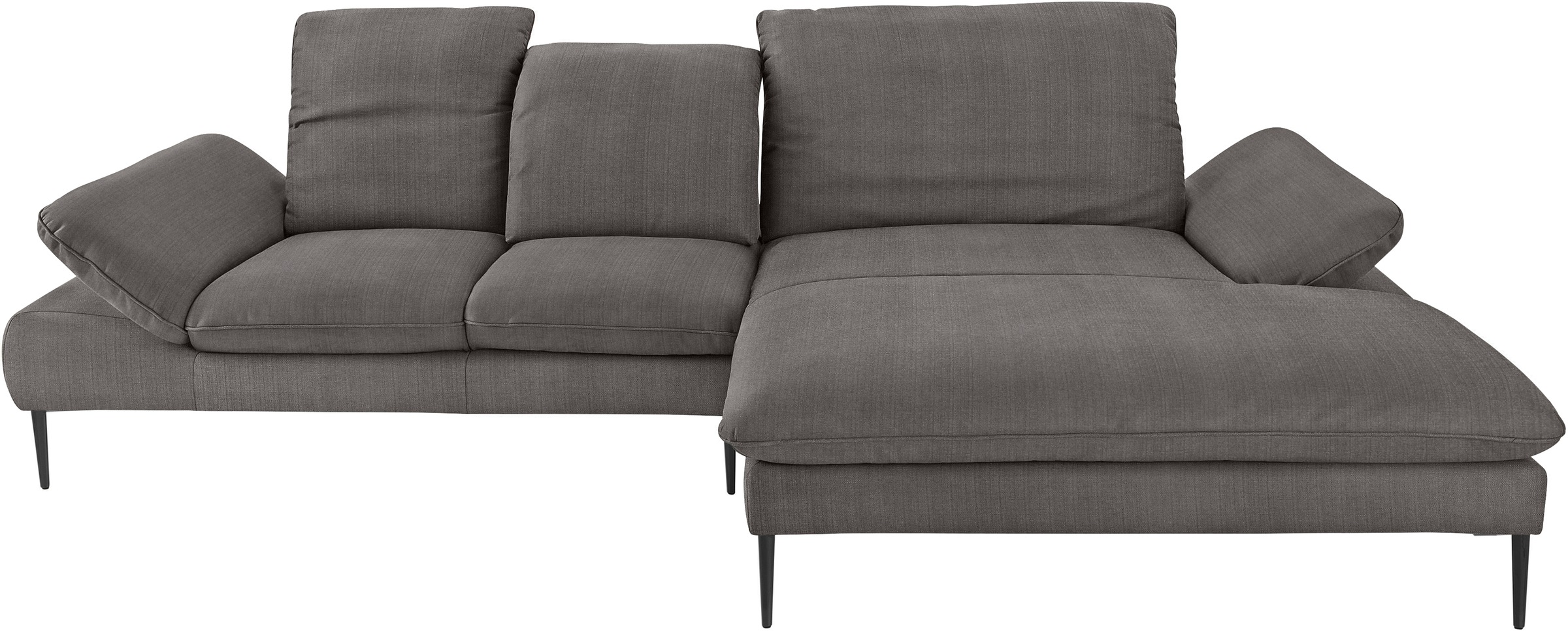W.SCHILLIG Ecksofa »enjoy&MORE, Designsofa, elegant und bequem, L-Form«, Sitztiefenverstellung, Füße schwarz pulverbeschichtet, Breite 310 cm
