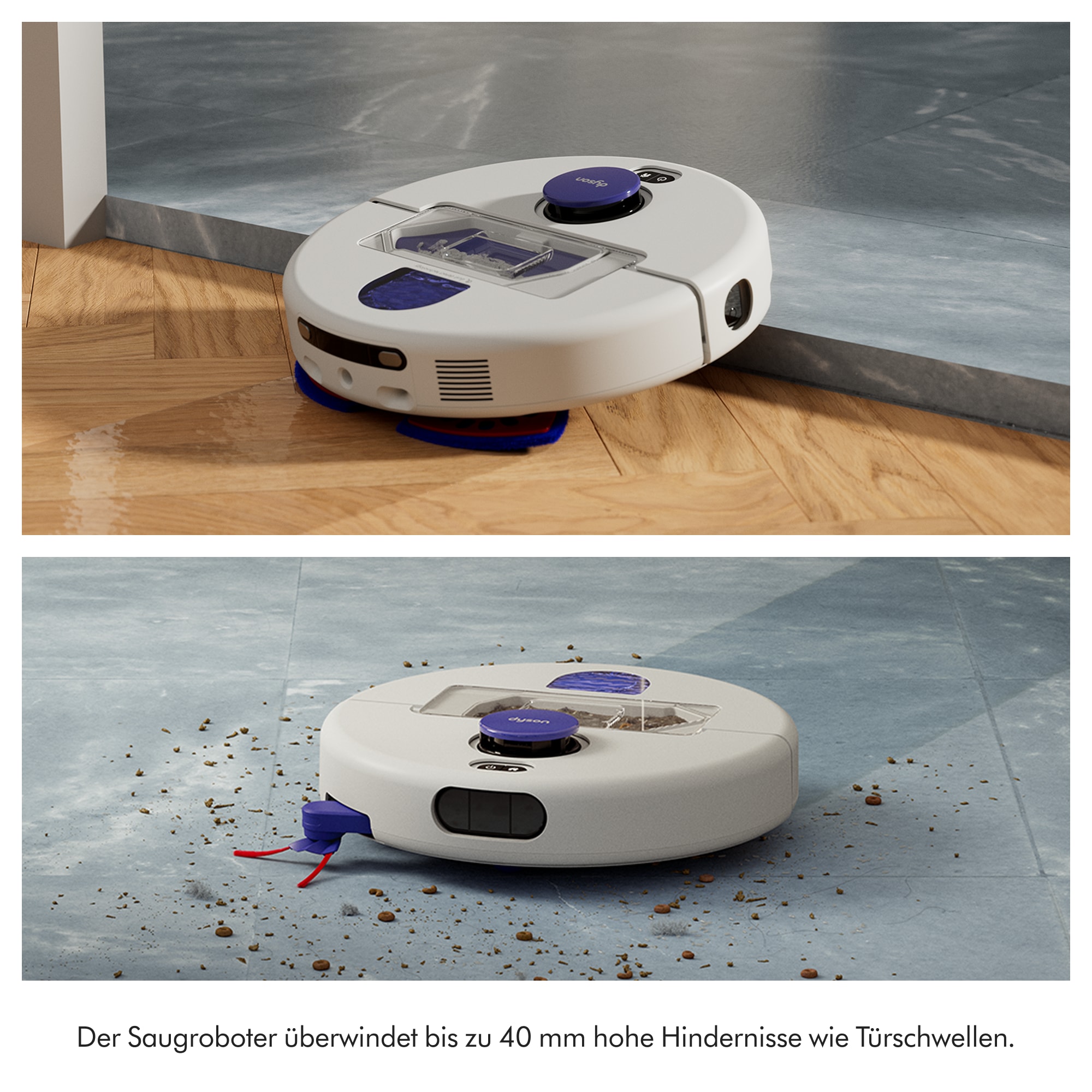 DYSON Nass-Trocken-Saugroboter »Dyson R2 Nurovi™ Wash+Dry Saugroboter« 21.000 Pa Saugkraft; Twin-capture™-System; Reuleaux-Dreieck-Wischpads