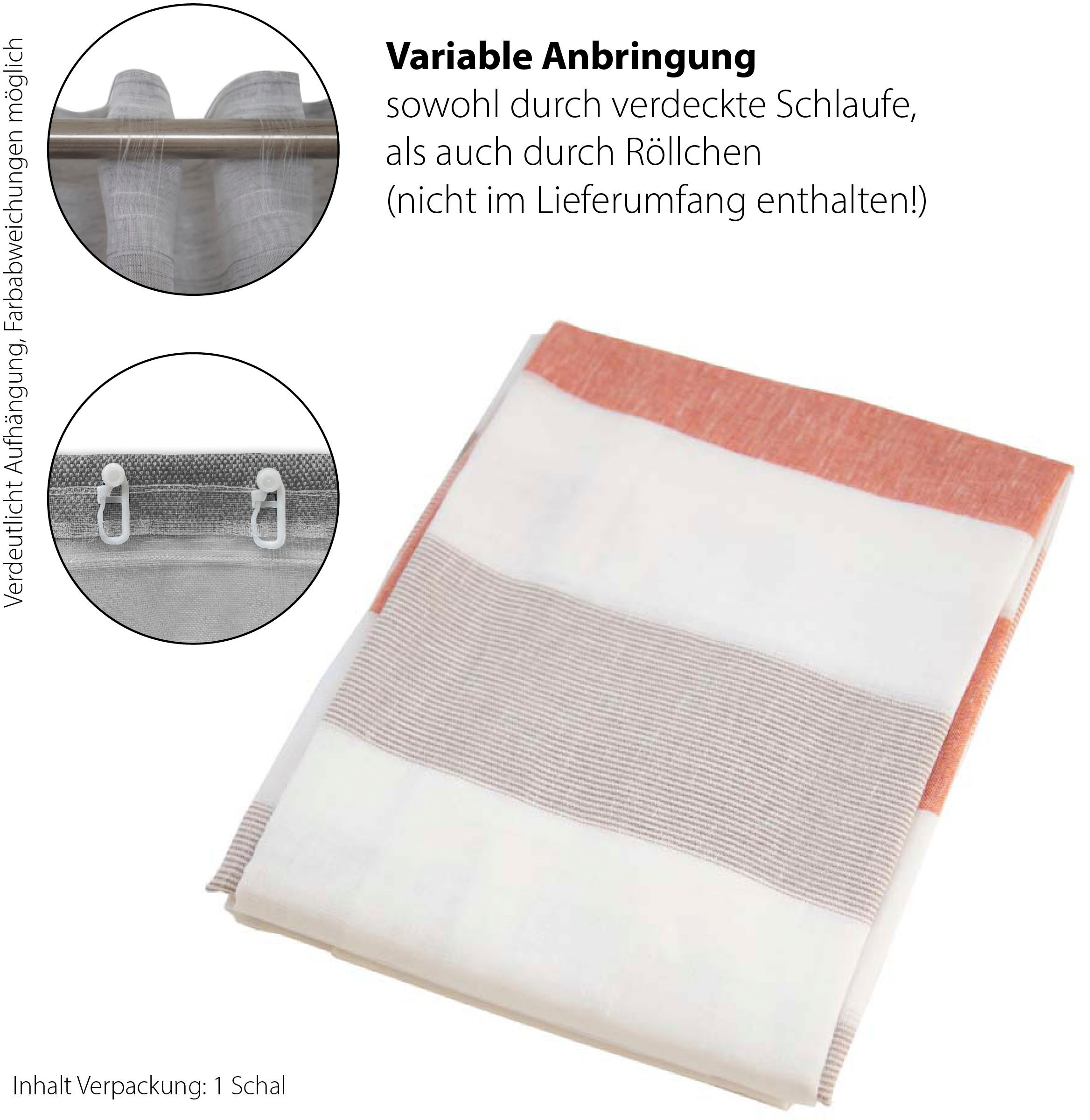 HOMING Gardine »Jaron«, (1 St.), Streifen, modern, Farbverlauf, Wohnzimmer, Schlafzimmer