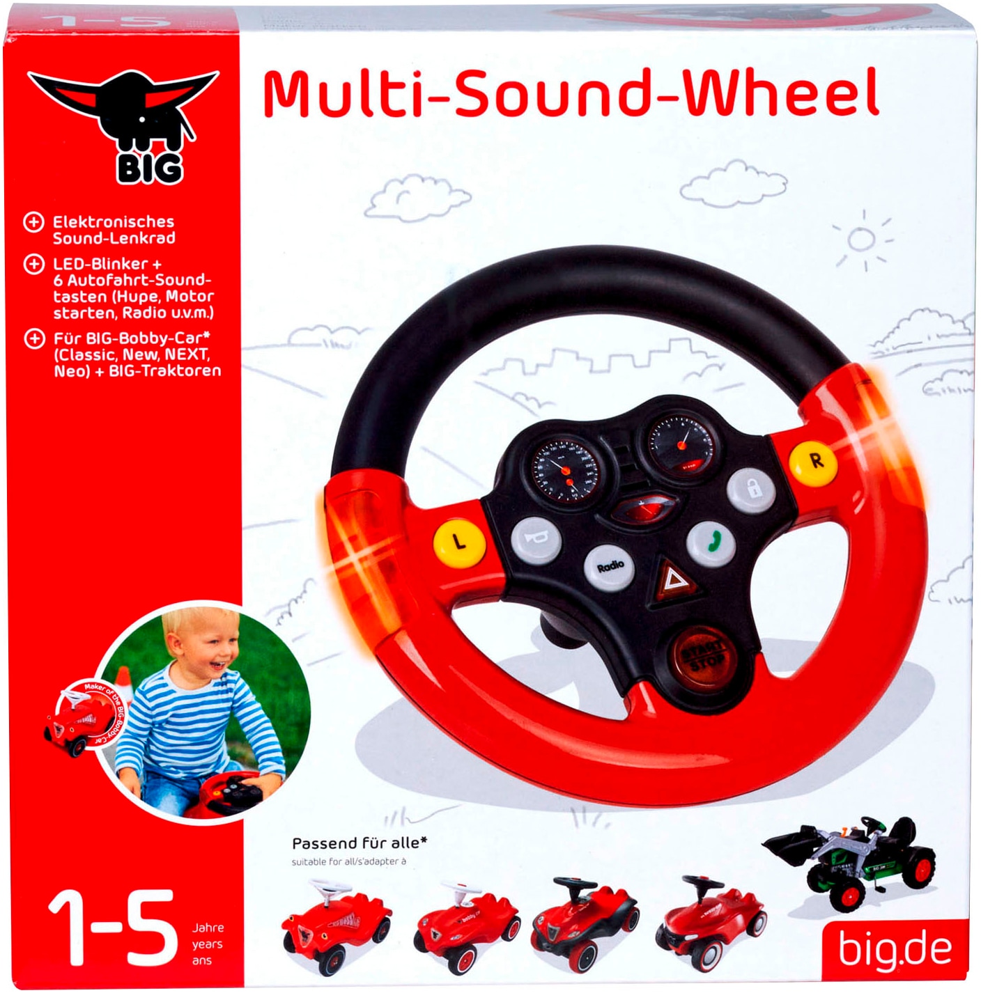 BIG Spielfahrzeug-Lenkrad »Multi-Sound-Wheel«