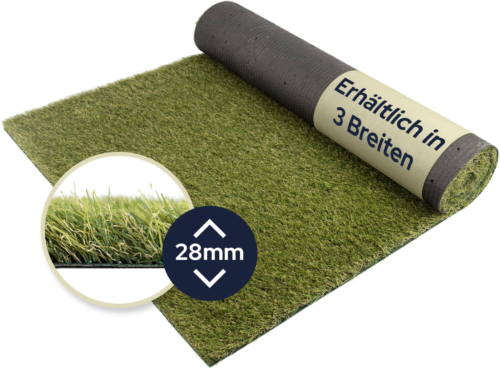 Primaflor-Ideen in Textil Kunstrasen »ARIZONA, Made in Netherlands«, rechteckig, 37 mm Höhe, Drainagefunktion, strapazierfähig, UV-stabil, für Balkon & Terrasse