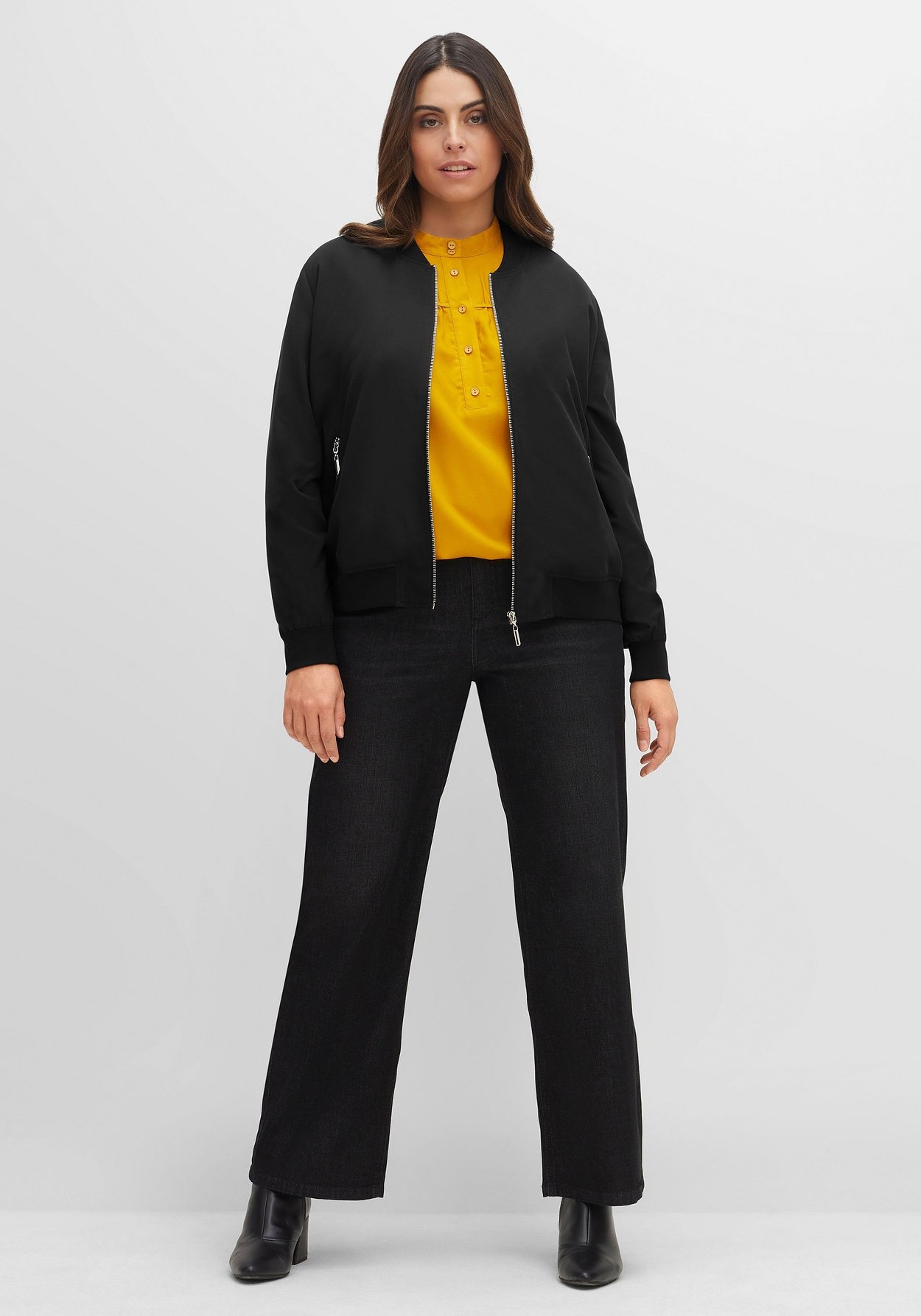 Sheego Blouson »Blouson mit Rippbündchen und Reißverschluss«