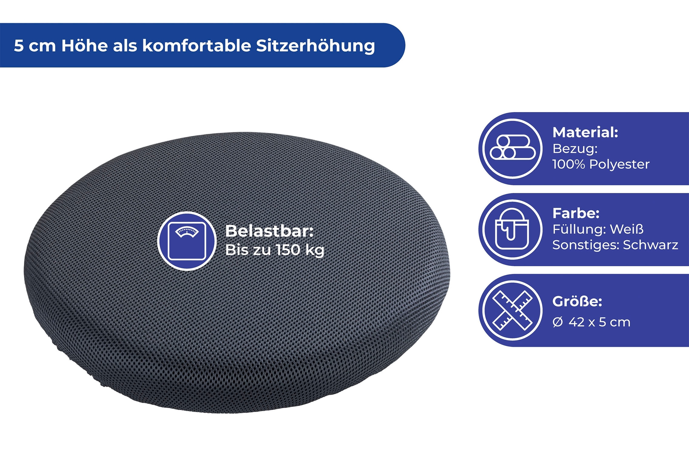 Maximex Drehkissen »Orthopädisches Visco-Drehkissen, 360°« belastbar bis 150 kg