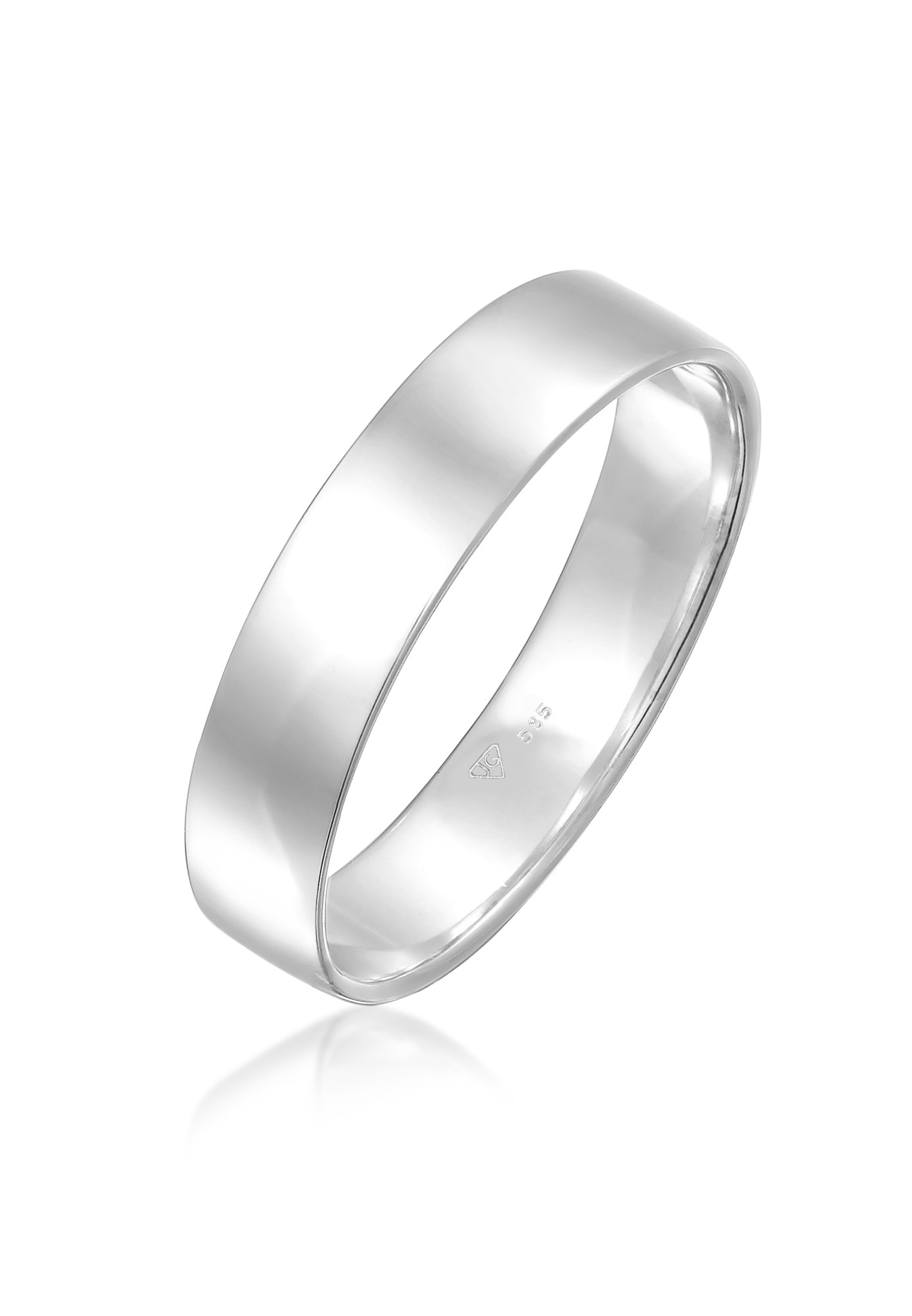 Elli Premium Fingerring »Ring Bandring Trauring Basic 585 Weißgold«