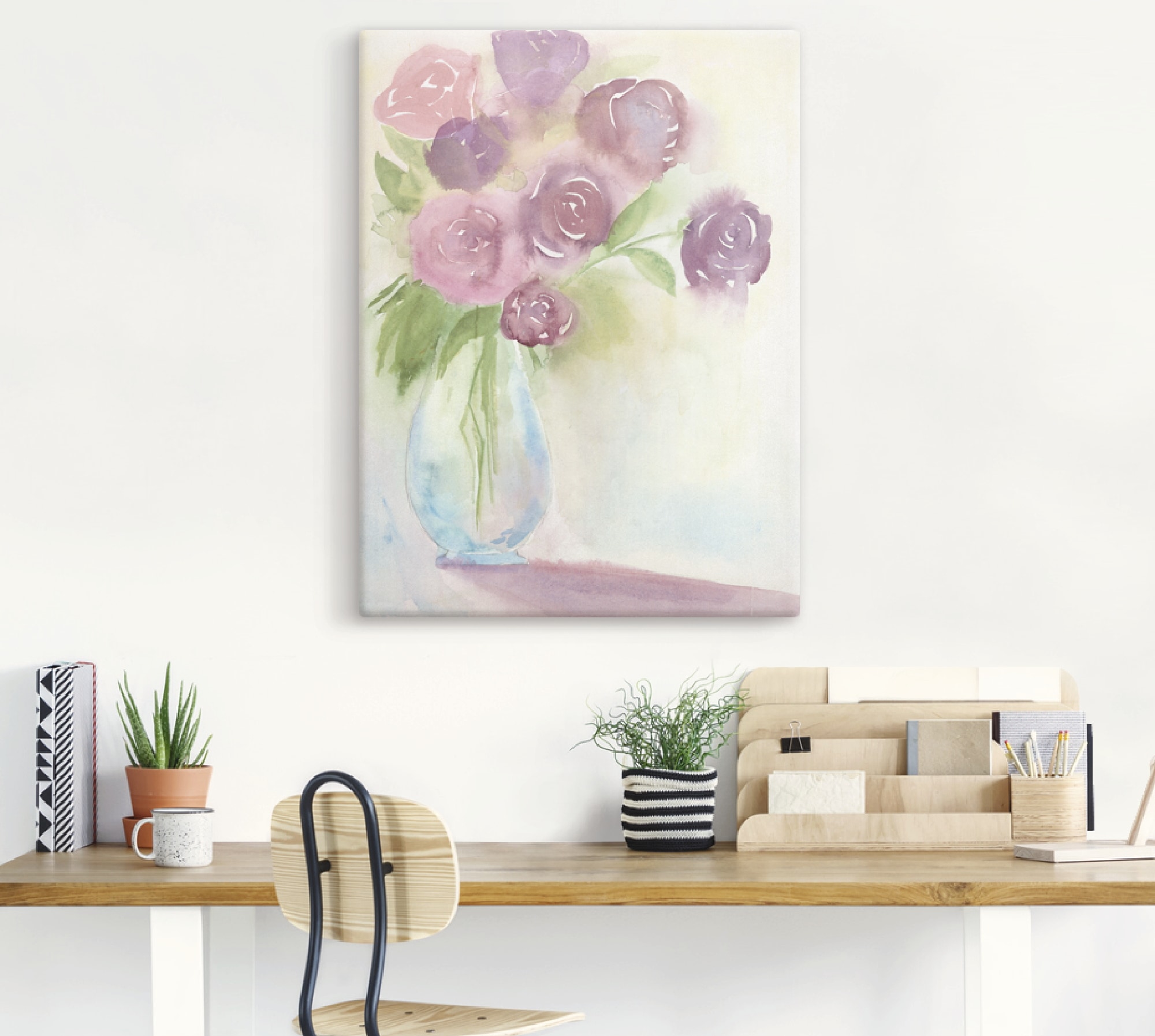 Artland Leinwandbild »Leuchtener Strauß II« Blumen 1 Stk. tlg. auf Holzrahmen gespannt