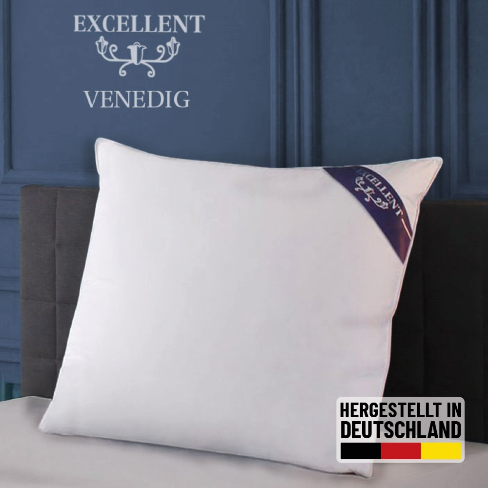 Excellent Kopfkissen "Venedig, Kuschel- oder Kopfkissen 1-tlg. oder 2 -tlg." Füllung: 85% Federn / 15% Daunen 2 Kopfkissen, 1 Stk. tlg. Deko- oder Kopfkissen in vielen Größen