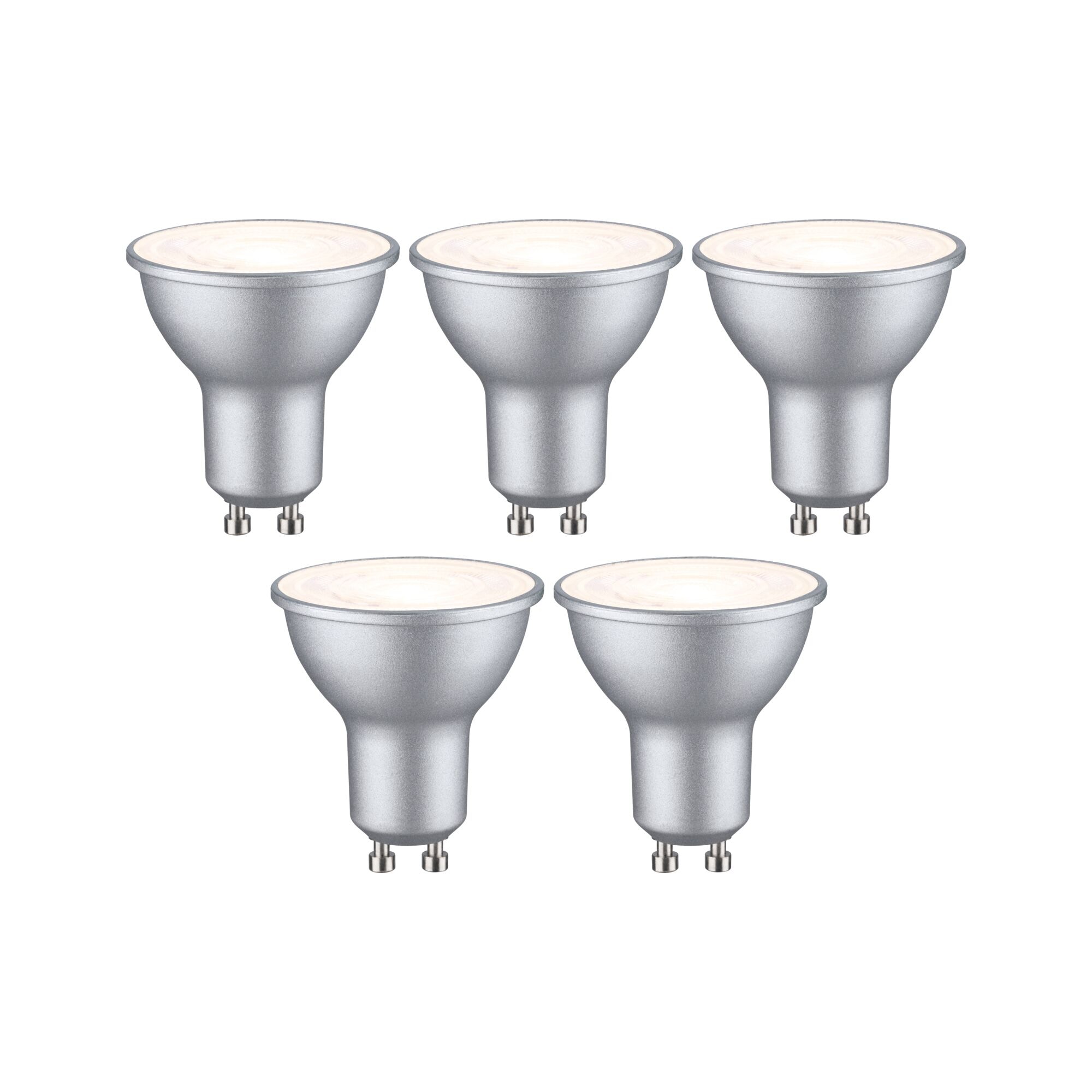 Paulmann LED-Leuchtmittel »5er Pack 460lm 2700K 4,9W RAL 9006 230V« GU10 5 Stk. Warmweiß