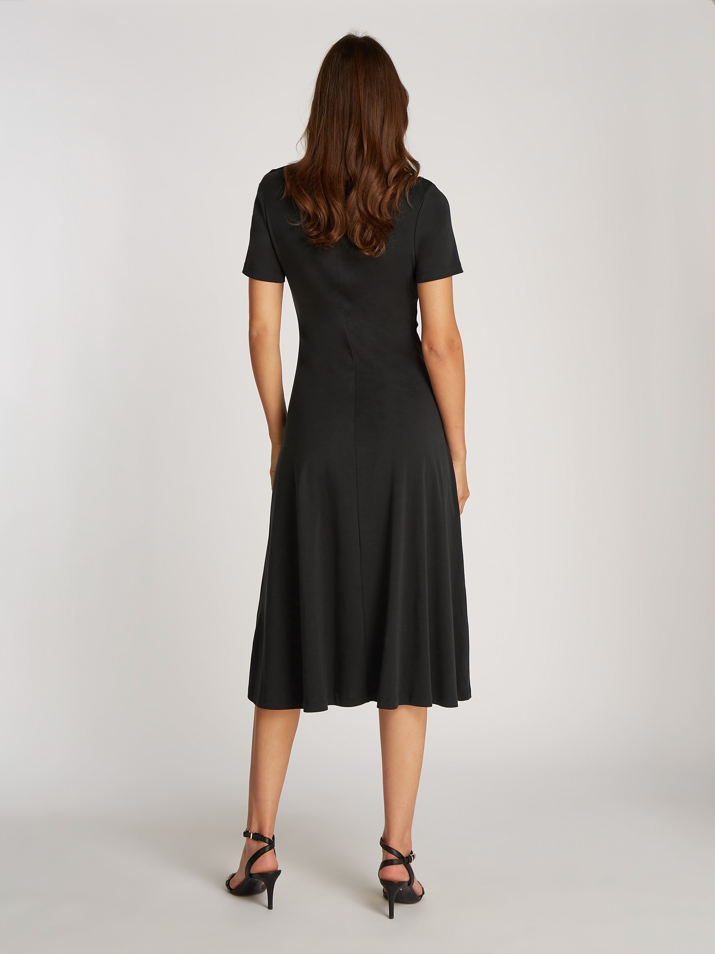 Tommy Hilfiger A-Linien-Kleid »GOLD BTN DRESS«, mit goldfarbenen Knöpfen, in Midi-Länge