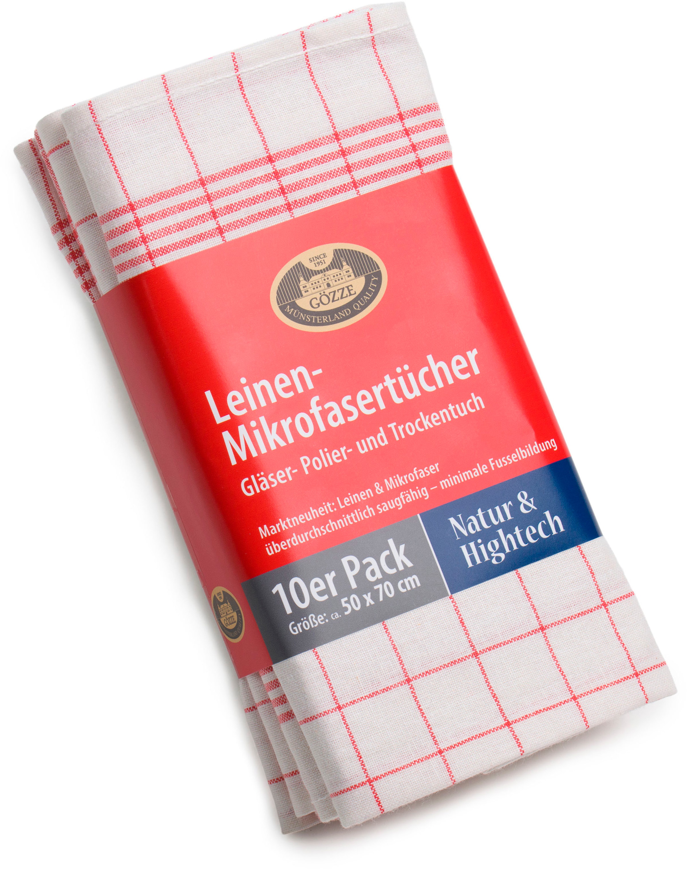 Gözze Geschirrtuch »Gläser und Poliertuch, Des. 60053, 50x70 cm«, (Set, 10 tlg.), Mikrofaser