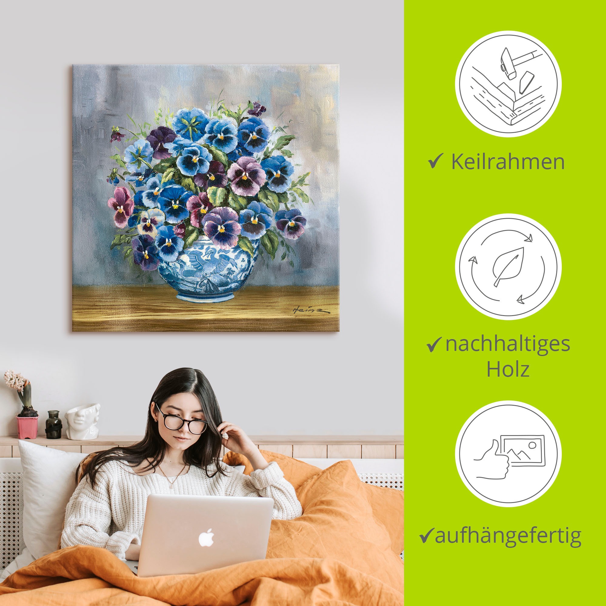 Artland Wandbild »Stiefmütterchen« Blumenbilder 1 Stk. tlg. als Alubild, Leinwandbild in verschied. Größen