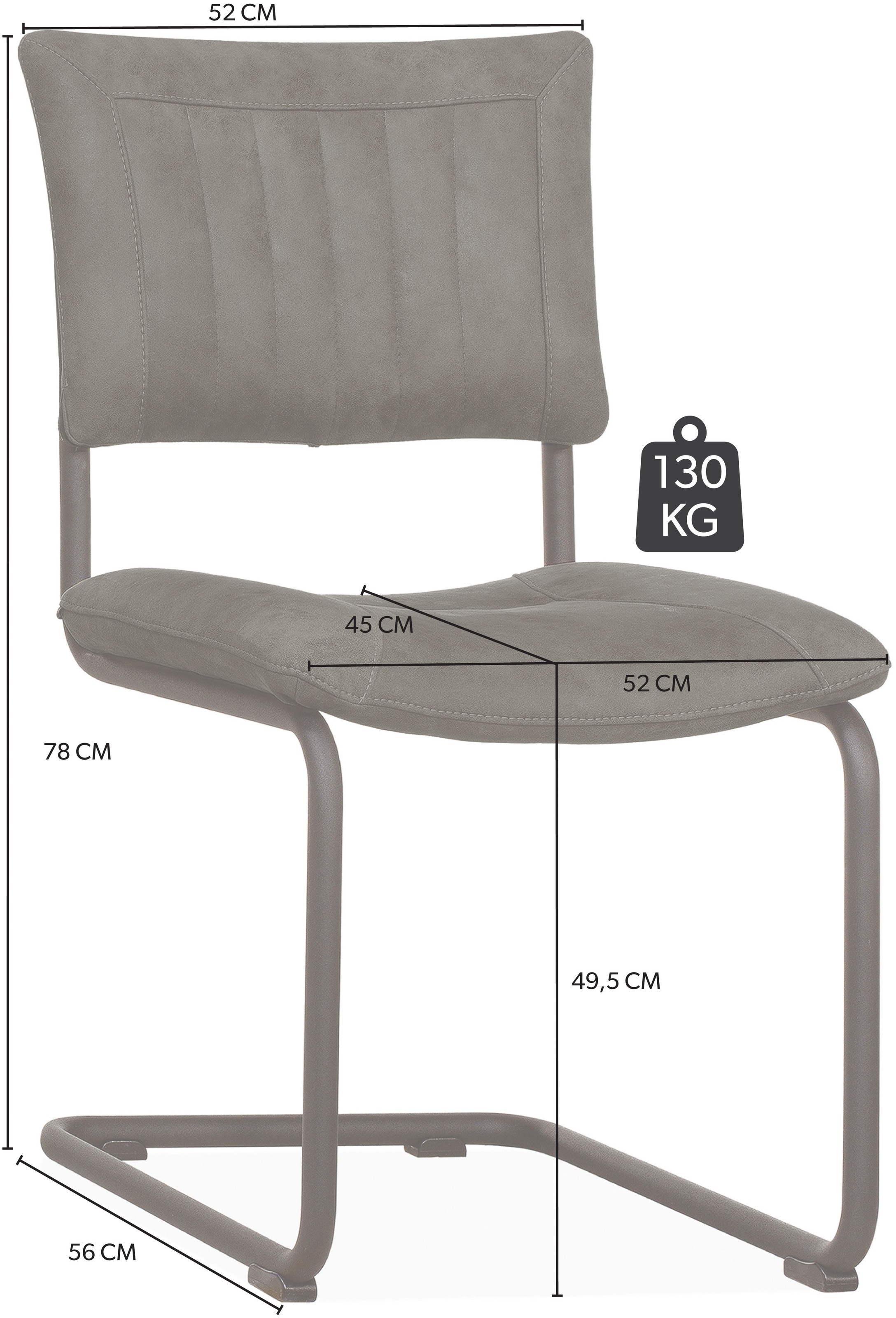 OMG Design Esszimmerstuhl »Jax« (Set) 2 Stk.Freischwinger im Industrial Design, pflegeleichter Bezug