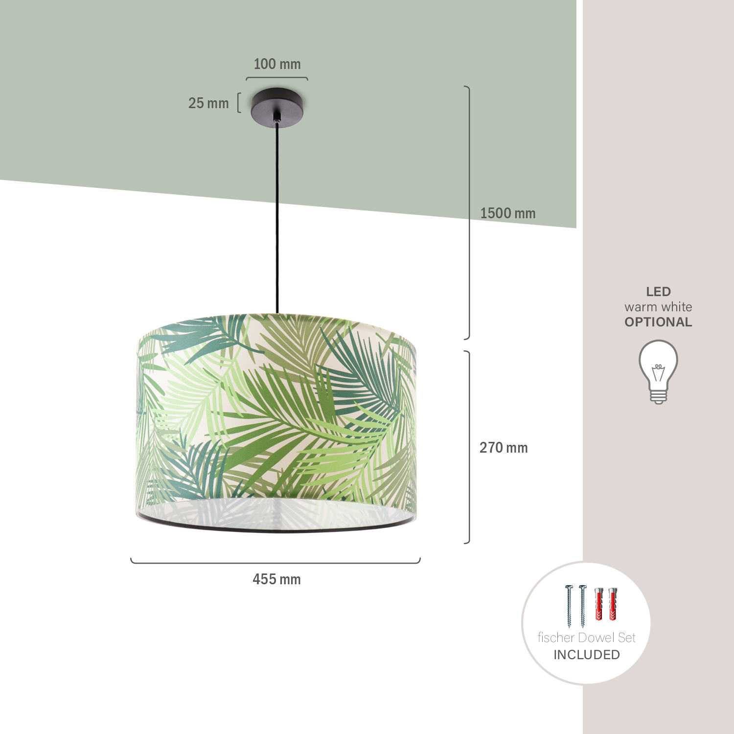 Paco Home Pendelleuchte »Ostende 534« E27 Esstisch Lampenschirm Küchenlampe Wohnzimmer Modern Jungle Palme