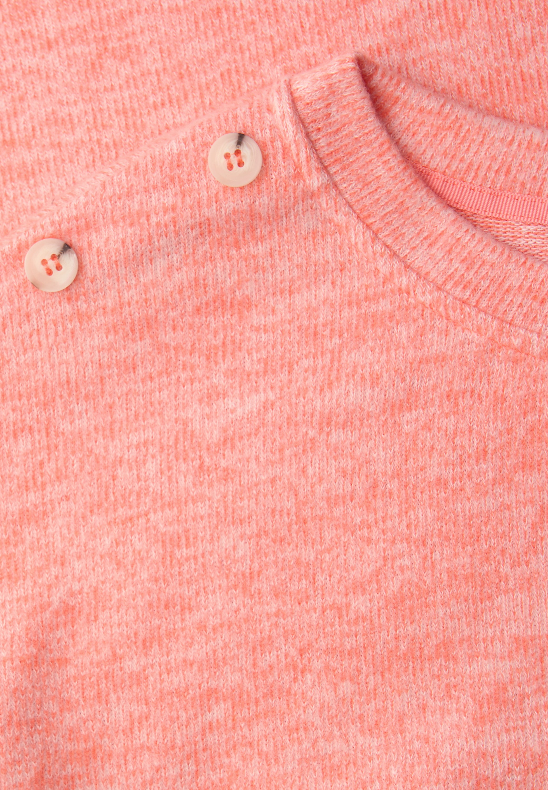 STREET ONE Strickpullover Knopfdetail an den Schultern und im Melange-Look