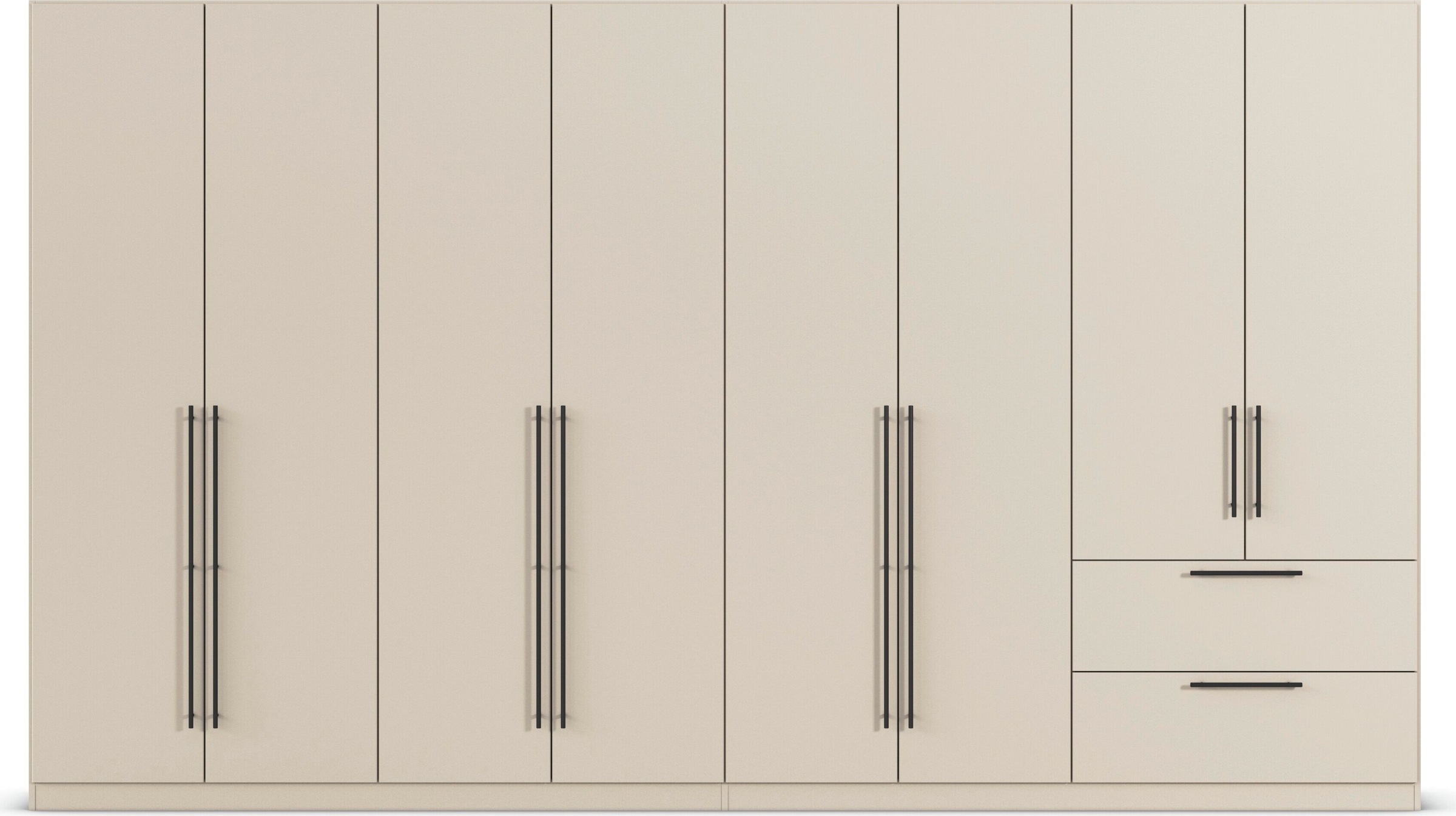 rauch Kleiderschrank »Drehtürenschrank Schrank Garderobe Wäscheschrank Schlafzimmer AVOLA«, (in 3 verschiedenen Ausstattungen BASIC/CLASSIC/PREMIUM), mit hochwertigen Stangengriffen aus Metall in Schwarz MADE IN GERMANY